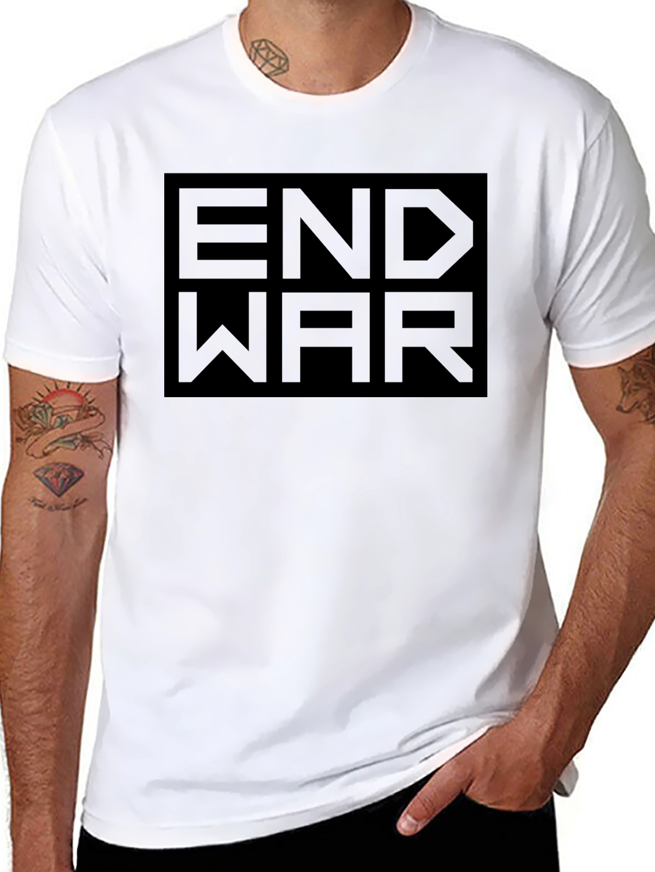 End War Graphic Print Black T-Shirt