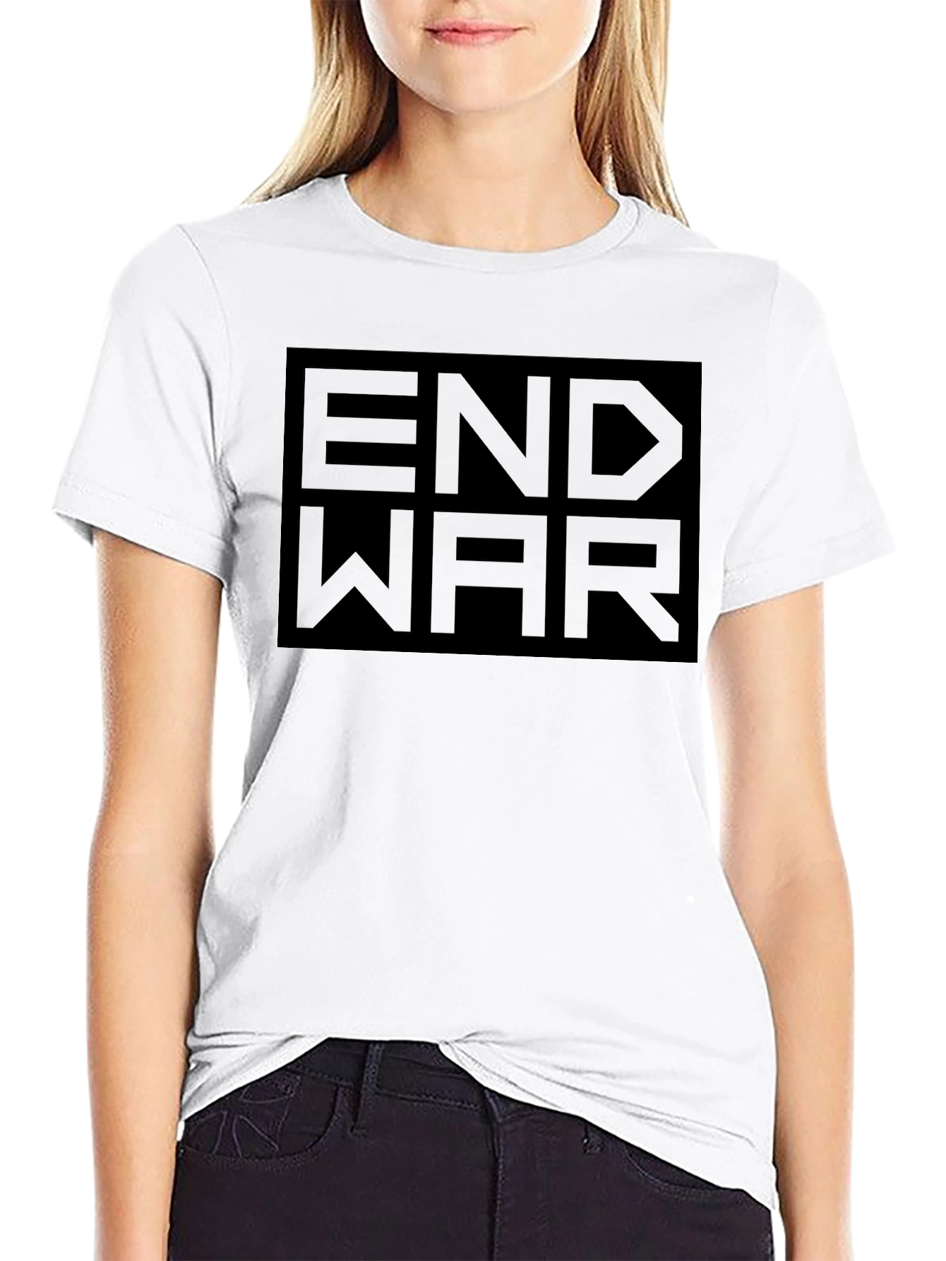 End War Graphic Print Black T-Shirt