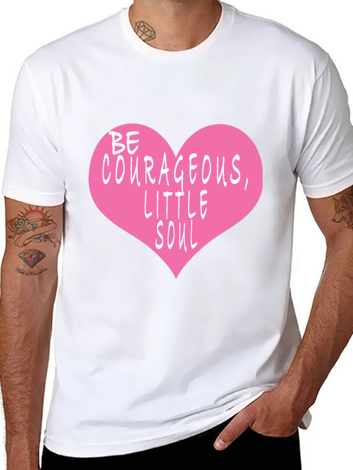 Be Courageous T-Shirt with Heart Design