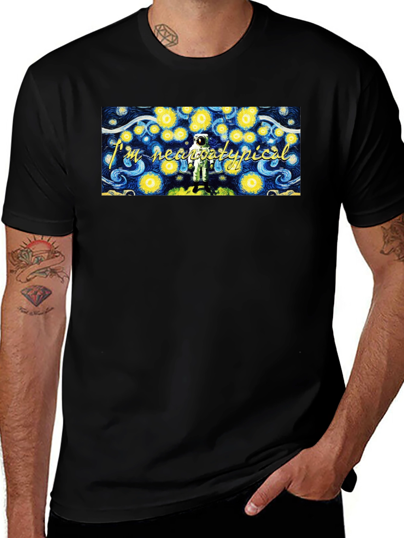 Starry Night Astronaut Graphic Tee