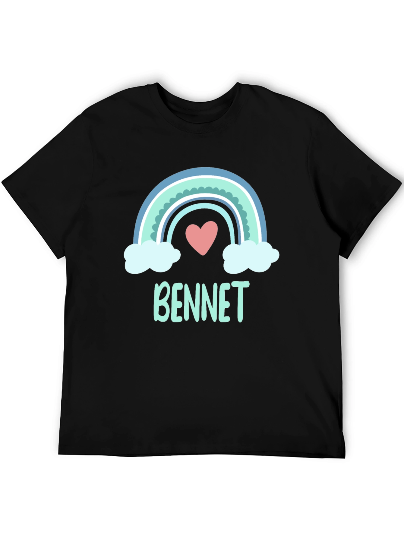 Bennet Rainbow Heart Black T-Shirt