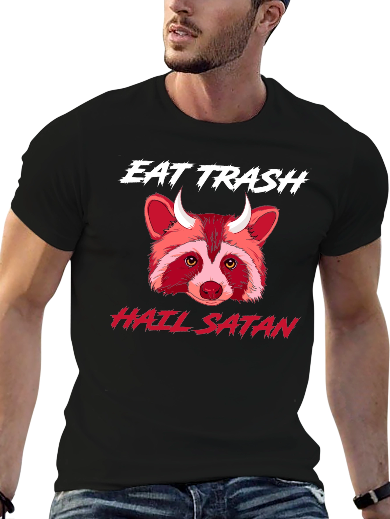 Eat Trash Hail Satan Raccoon T-Shirt