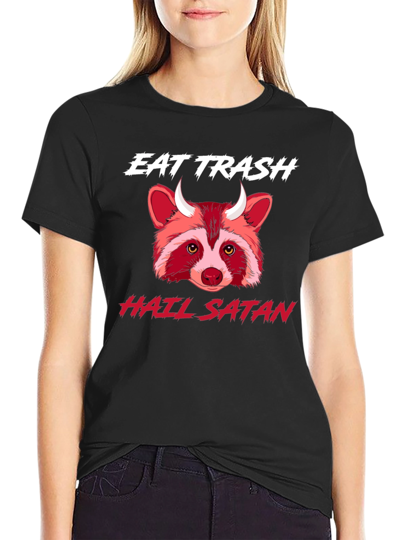 Eat Trash Hail Satan Raccoon T-Shirt