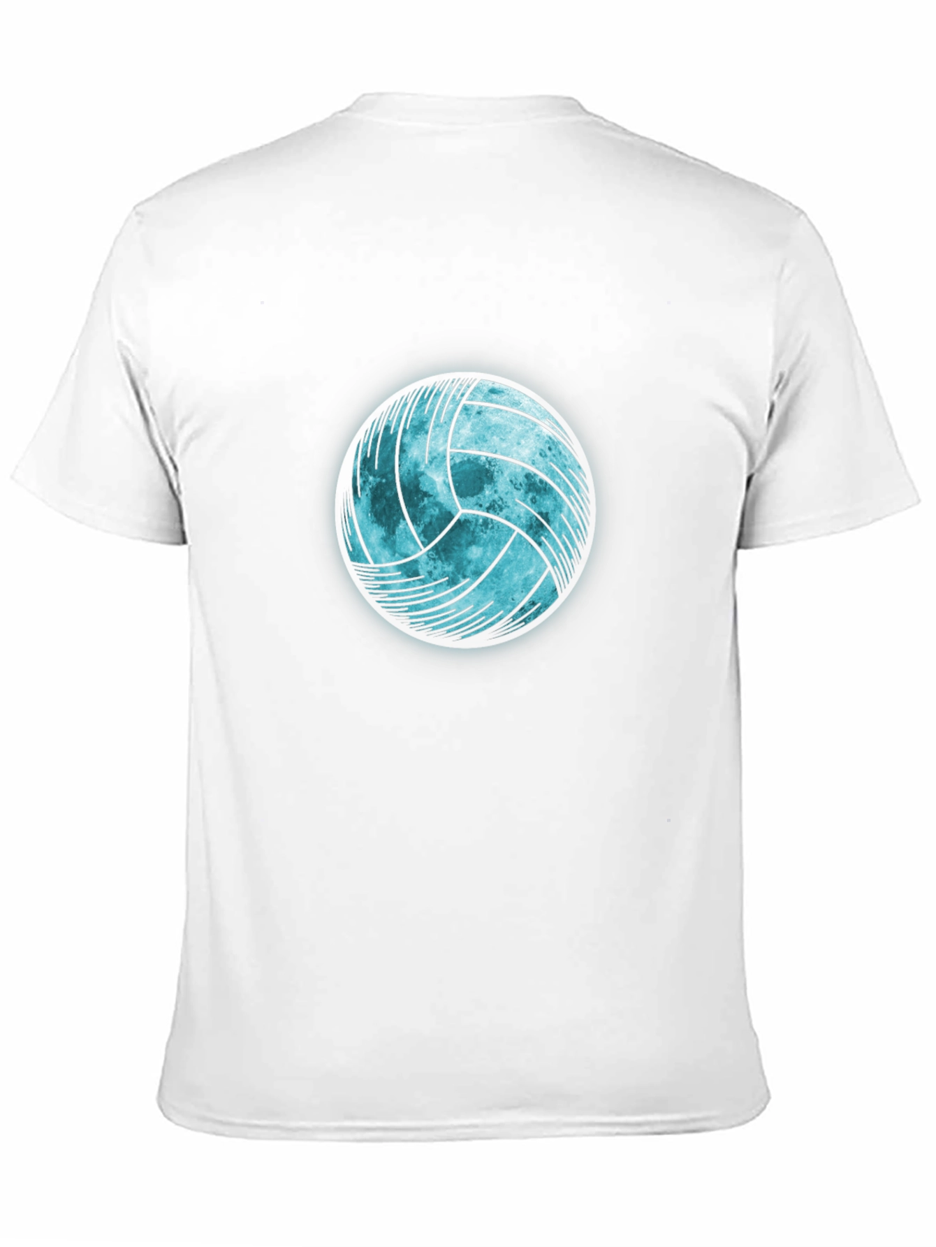 Volleyball Moon Graphic Tee - Black Cotton T-Shirt