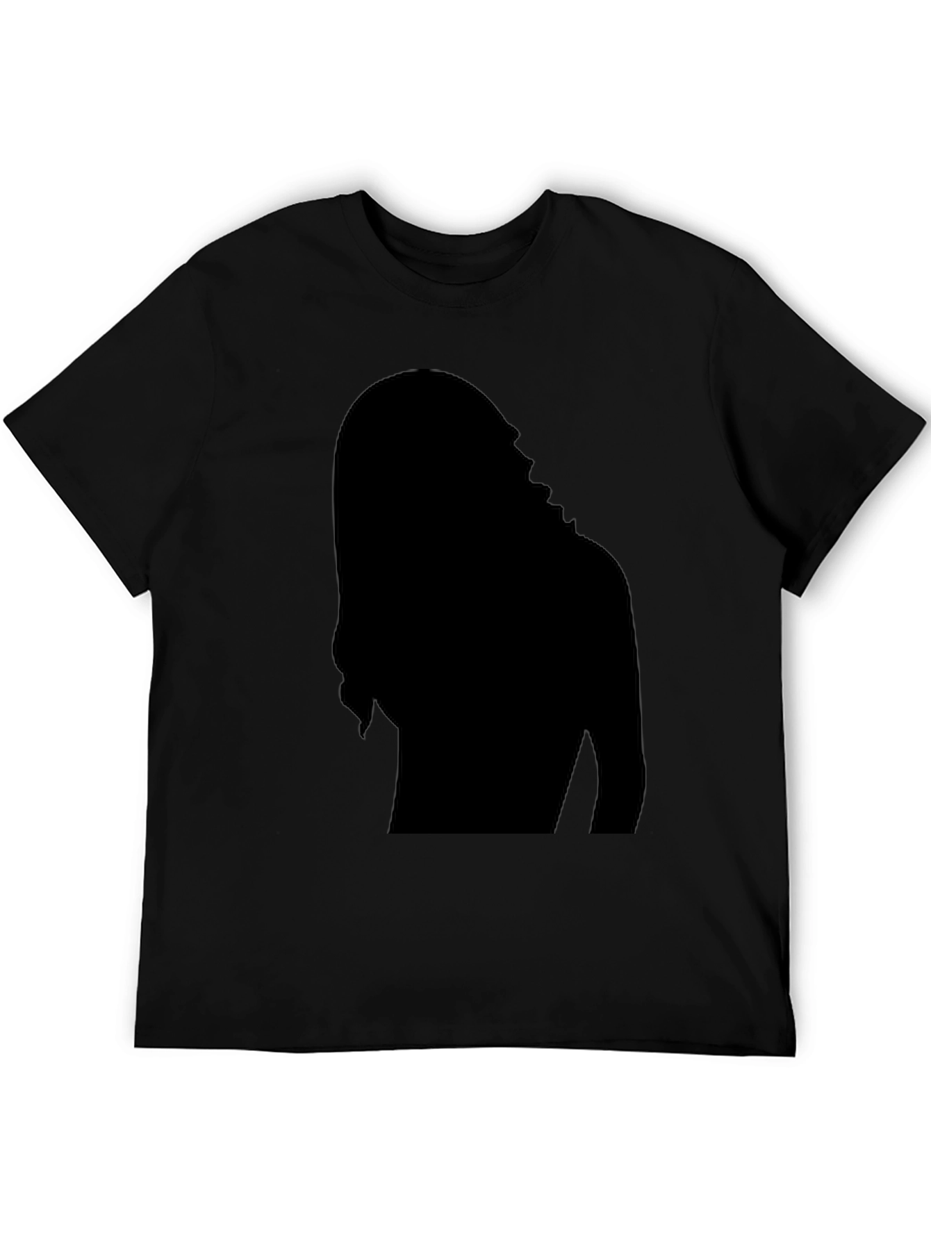 Mens Black Graphic Tee - Mystery Woman Silhouette