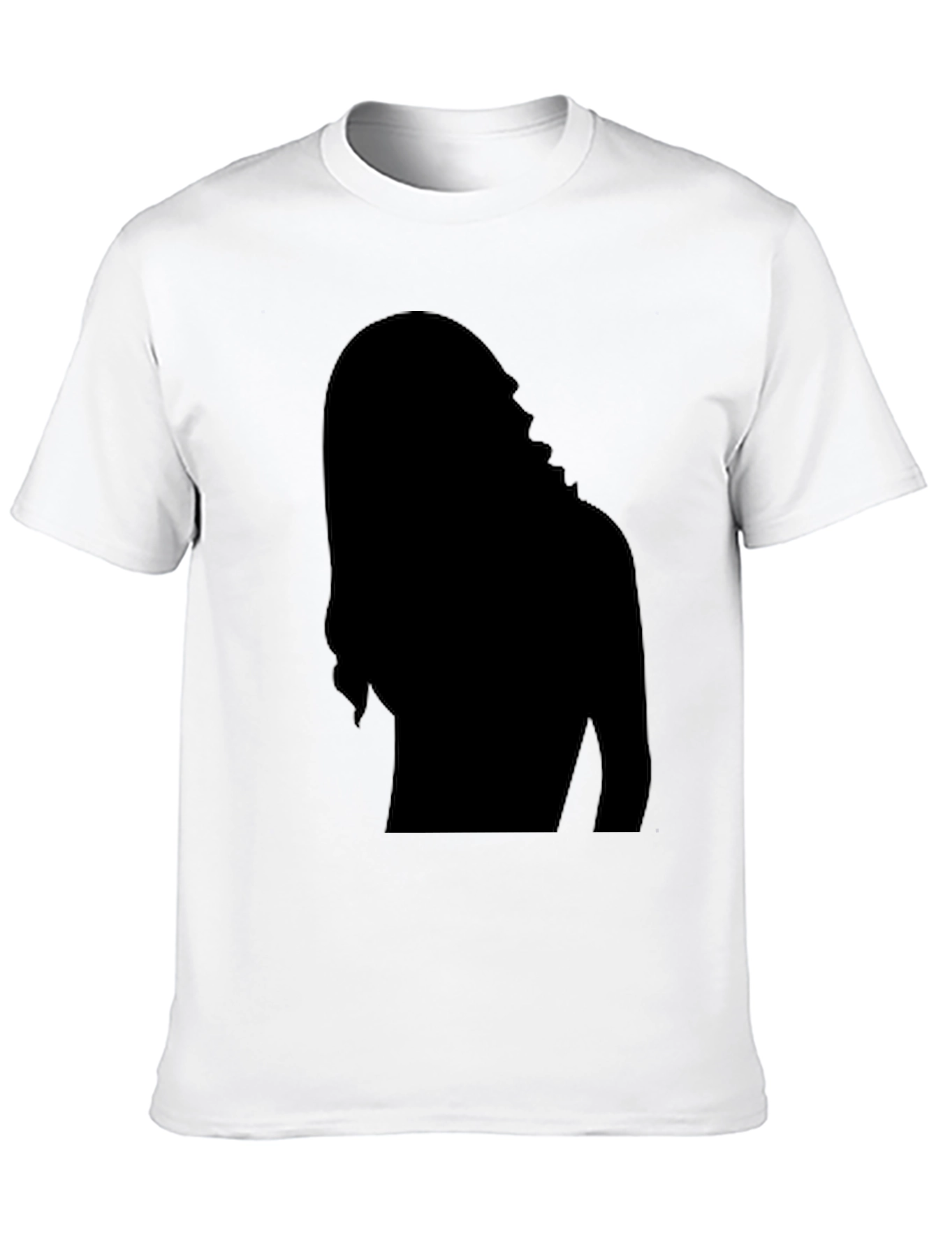 Mens Black Graphic Tee - Mystery Woman Silhouette