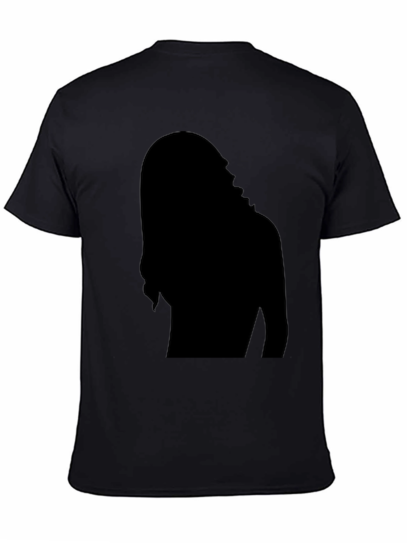 Mens Black Graphic Tee - Mystery Woman Silhouette