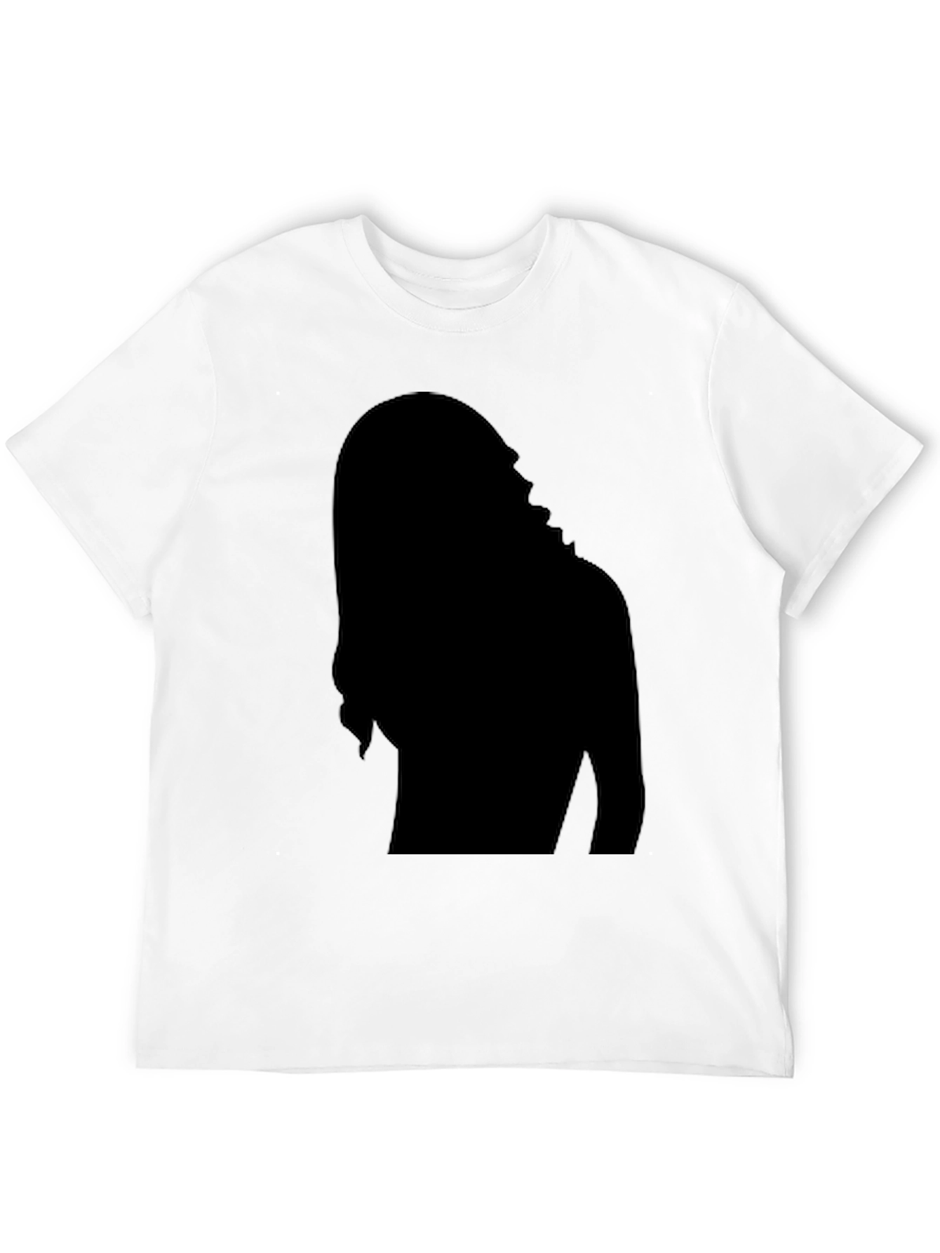 Mens Black Graphic Tee - Mystery Woman Silhouette