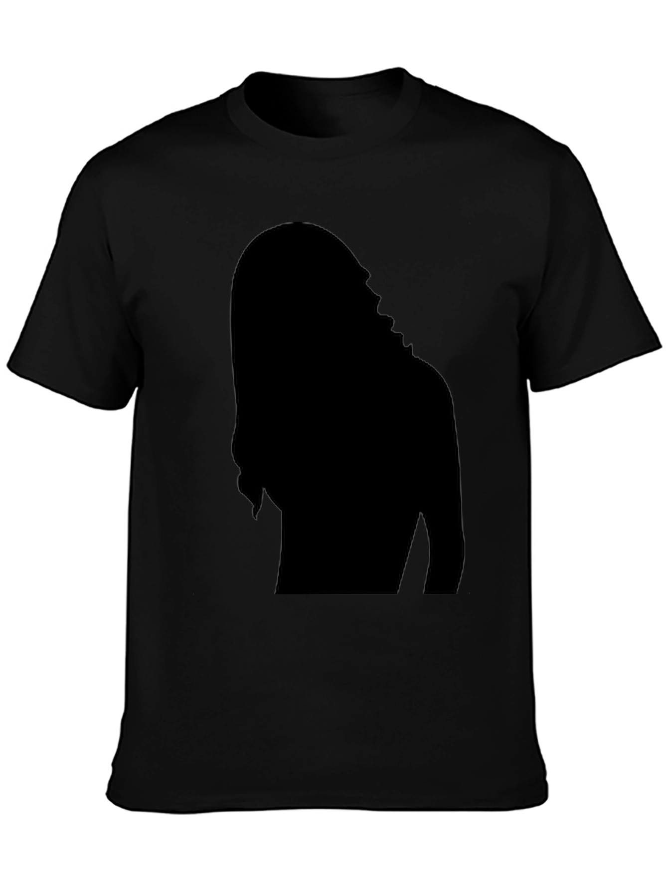 Mens Black Graphic Tee - Mystery Woman Silhouette