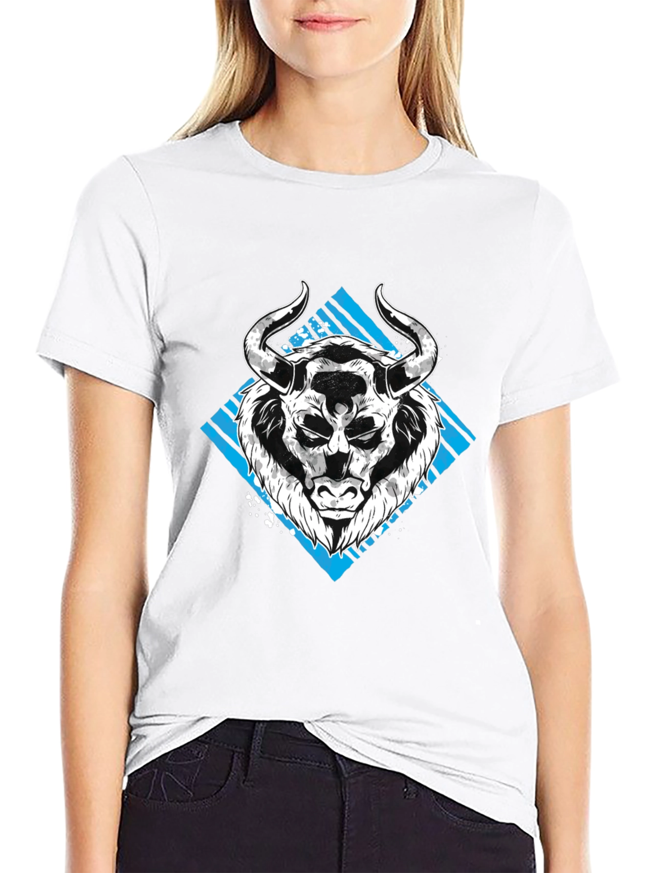 Bull Graphic Tee - Mens Black Cotton T-Shirt