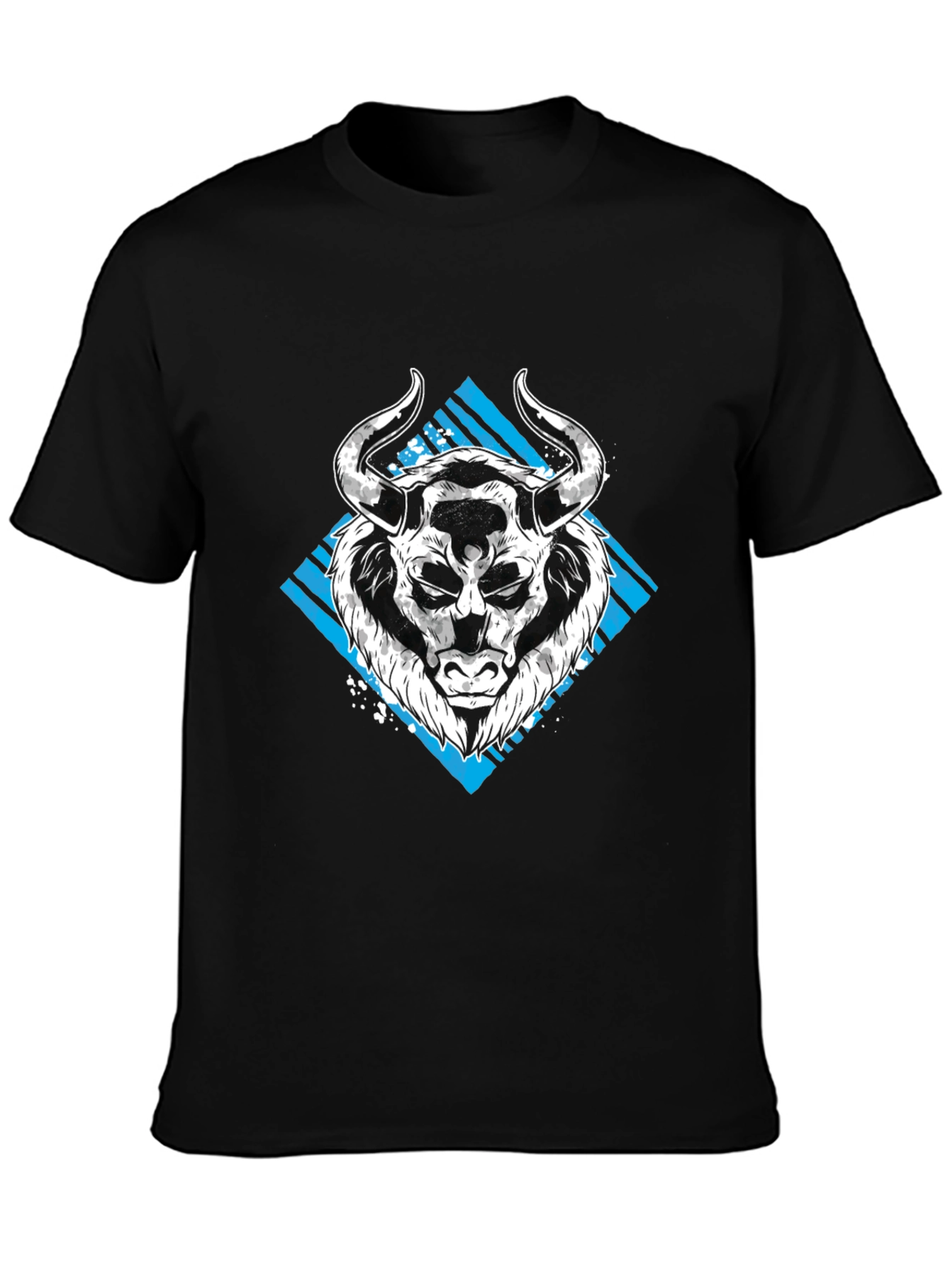 Bull Graphic Tee - Mens Black Cotton T-Shirt