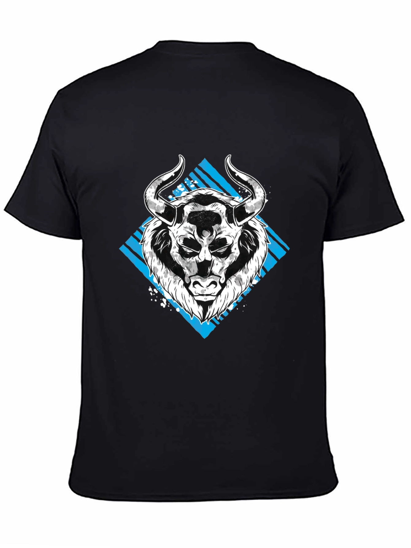 Bull Graphic Tee - Mens Black Cotton T-Shirt