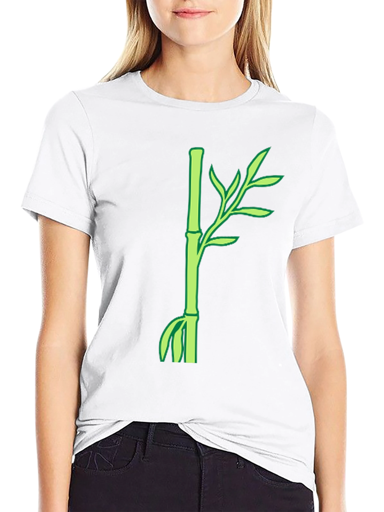 Bamboo Plant Graphic T-Shirt - Casual Style