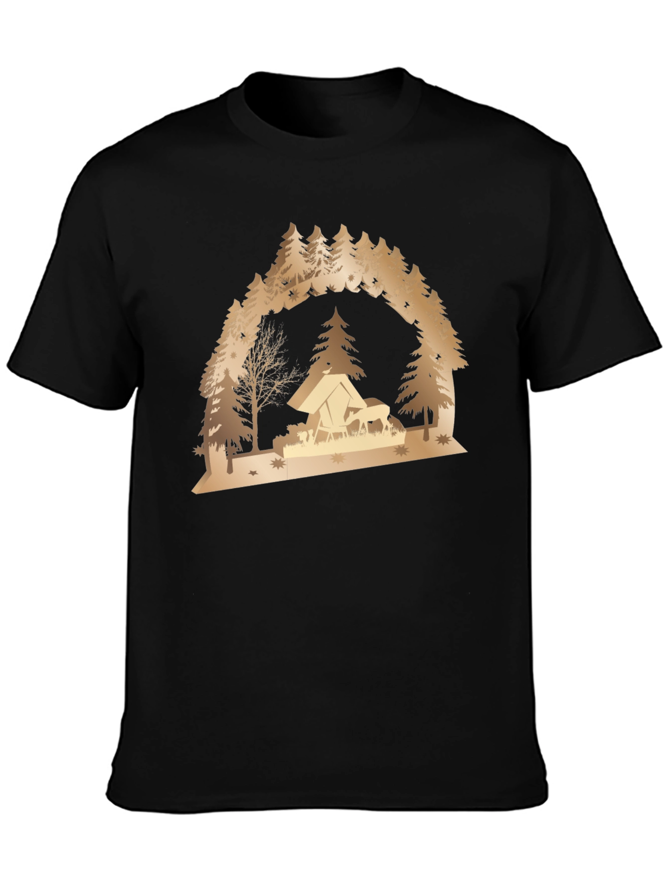 Camping Scene Graphic Tee - Nature Lover Shirt