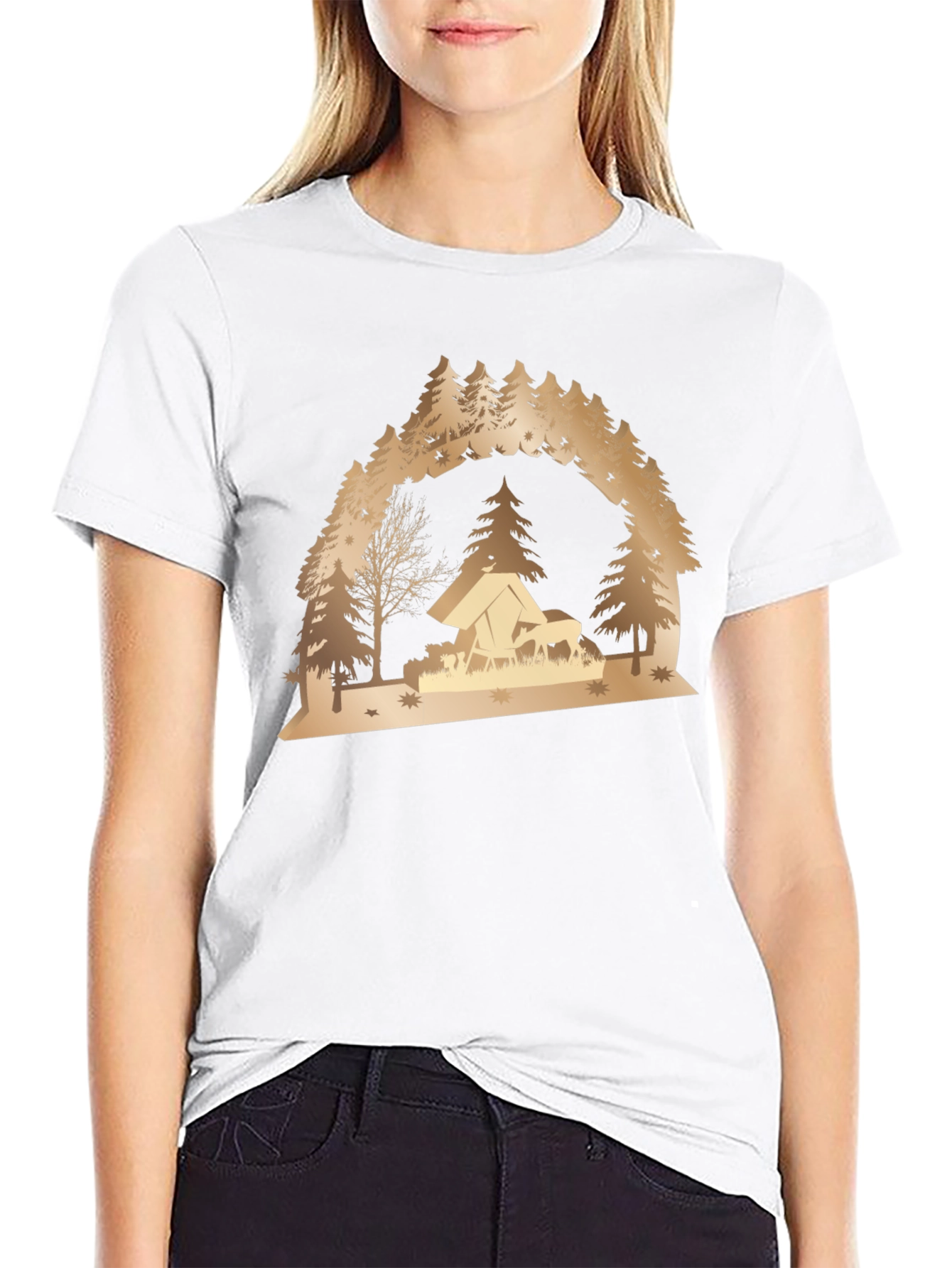 Camping Scene Graphic Tee - Nature Lover Shirt