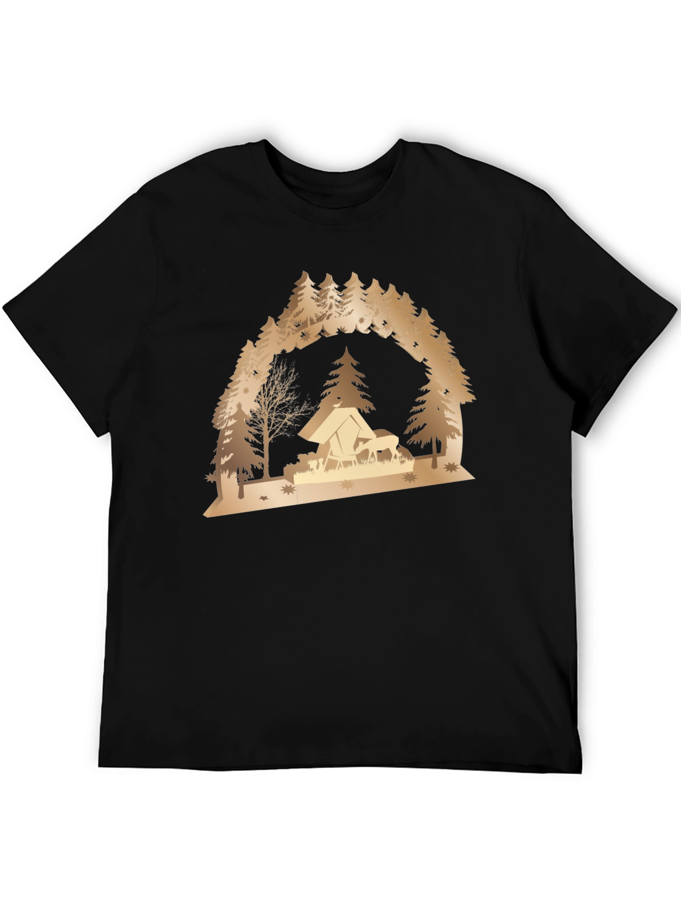 Camping Scene Graphic Tee - Nature Lover Shirt