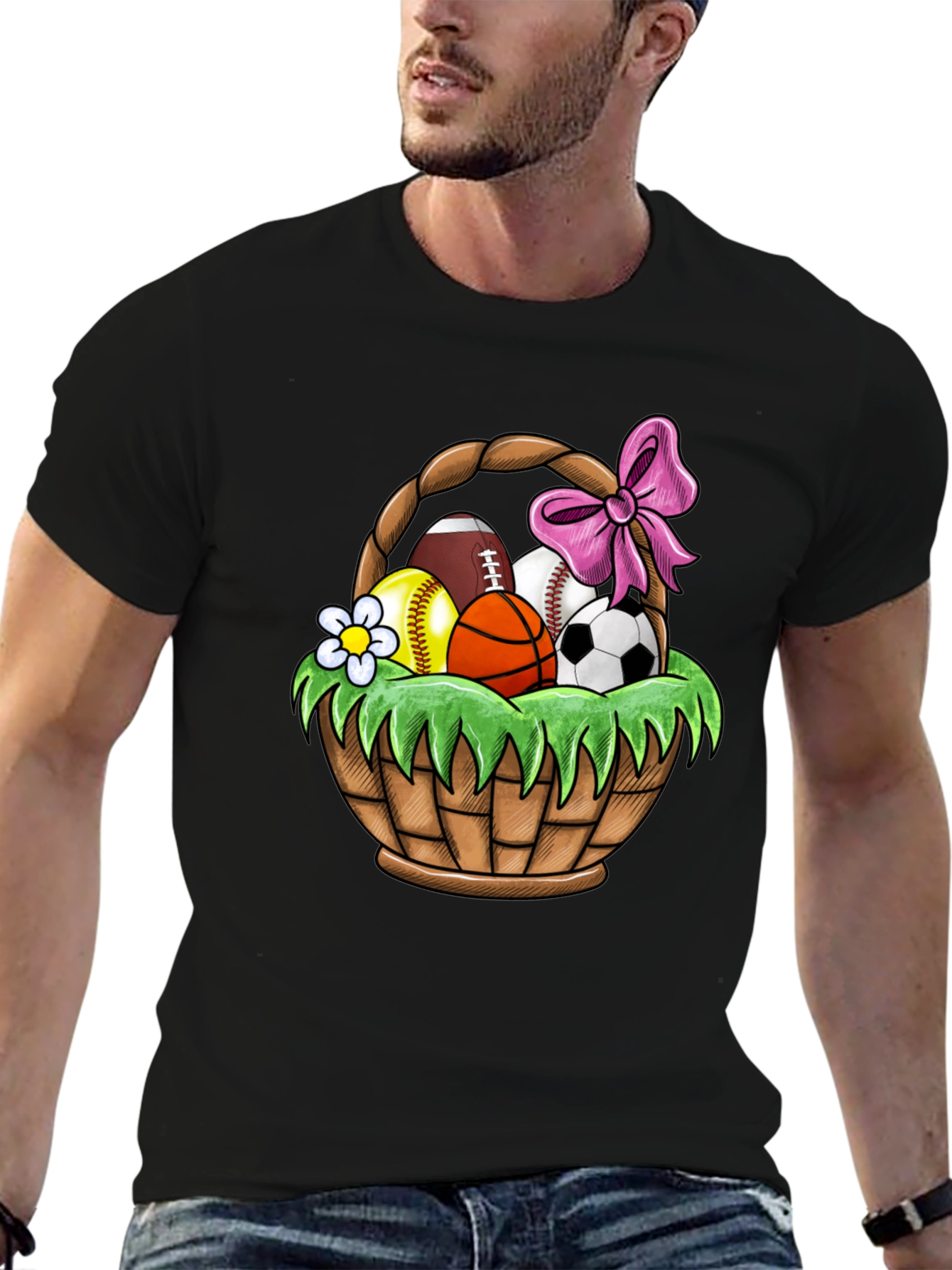 Sports Ball Easter Basket Graphic Tee