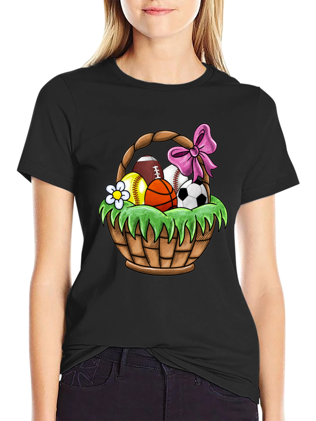 Sports Ball Easter Basket Graphic Tee