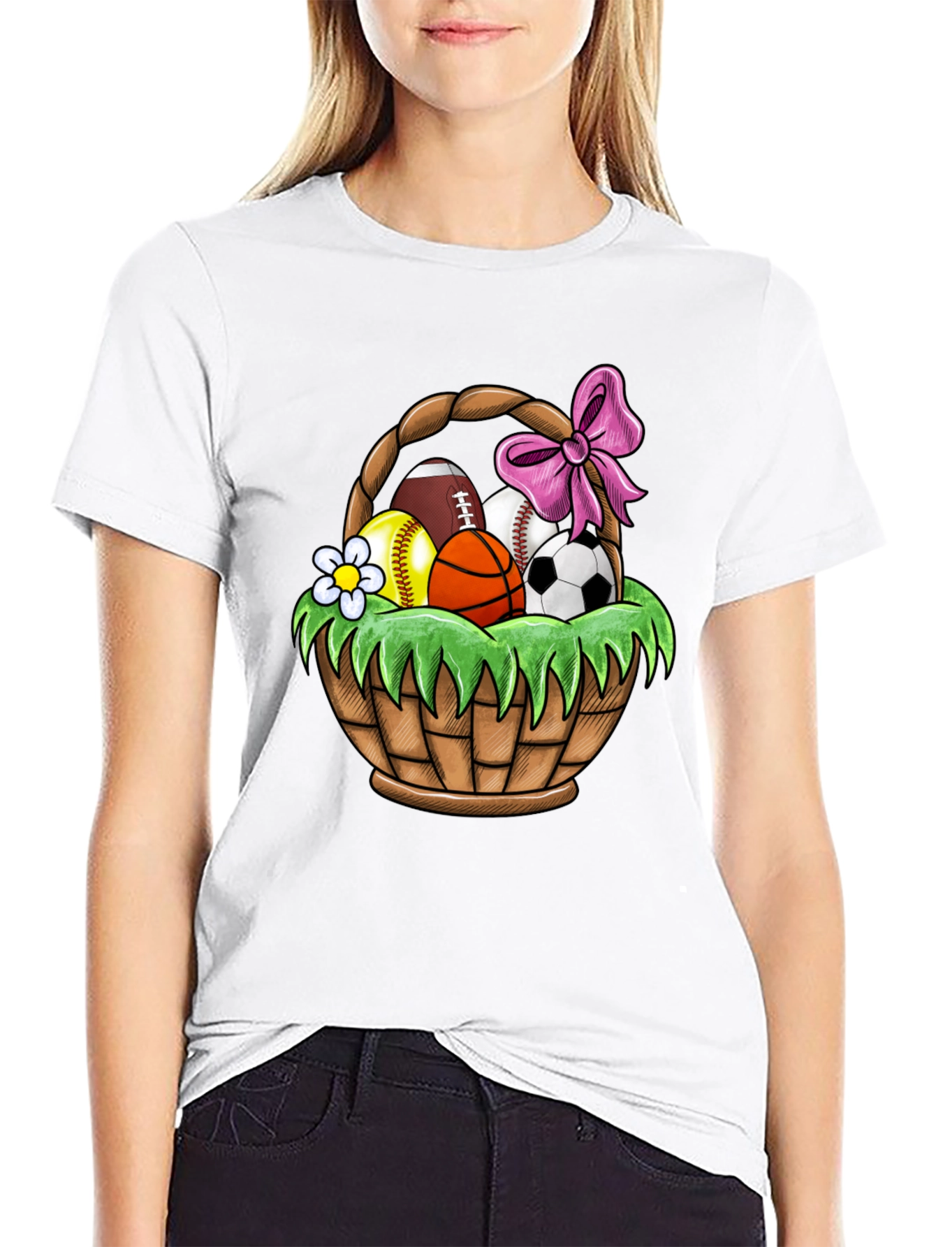 Sports Ball Easter Basket Graphic Tee