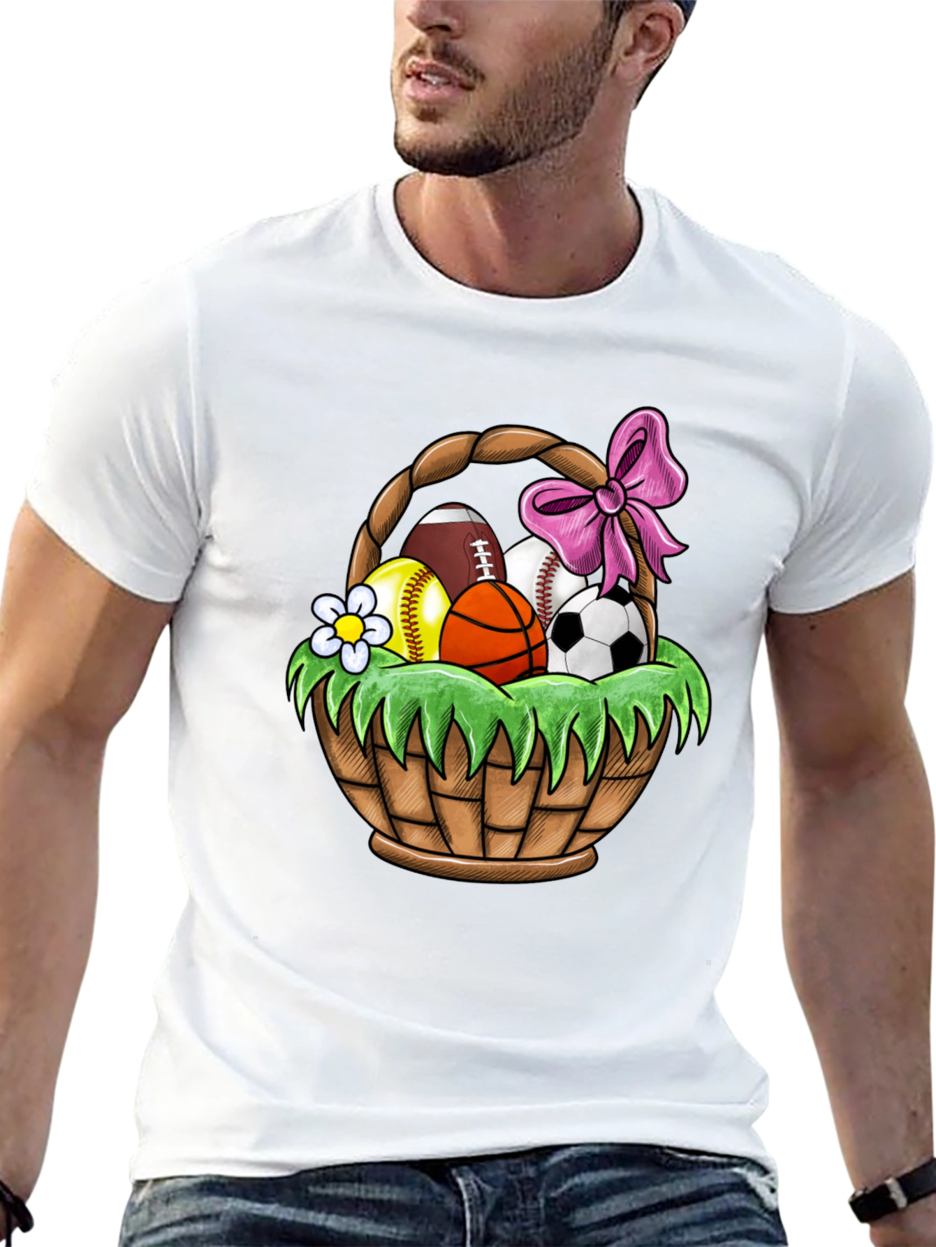 Sports Ball Easter Basket Graphic Tee