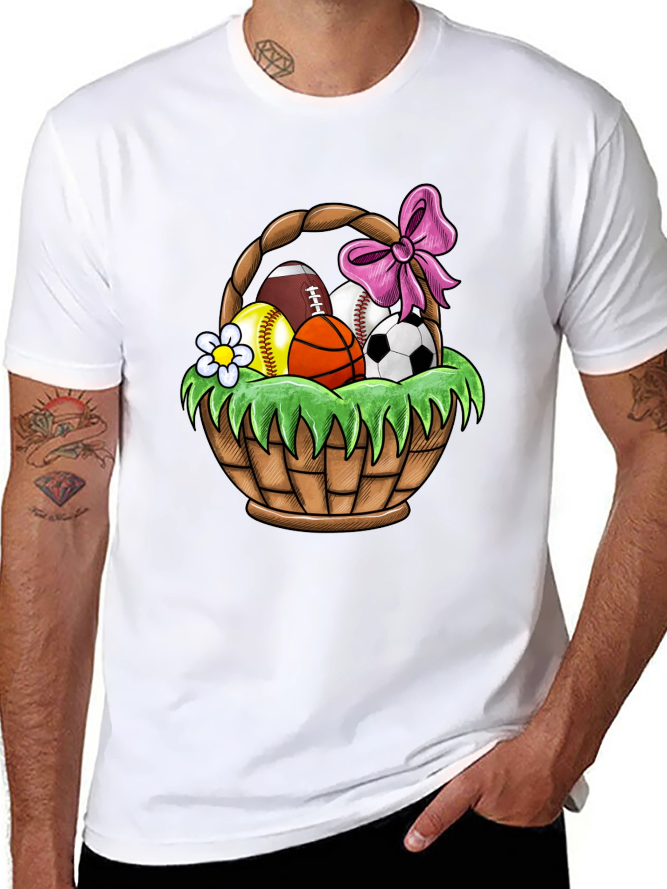 Sports Ball Easter Basket Graphic Tee
