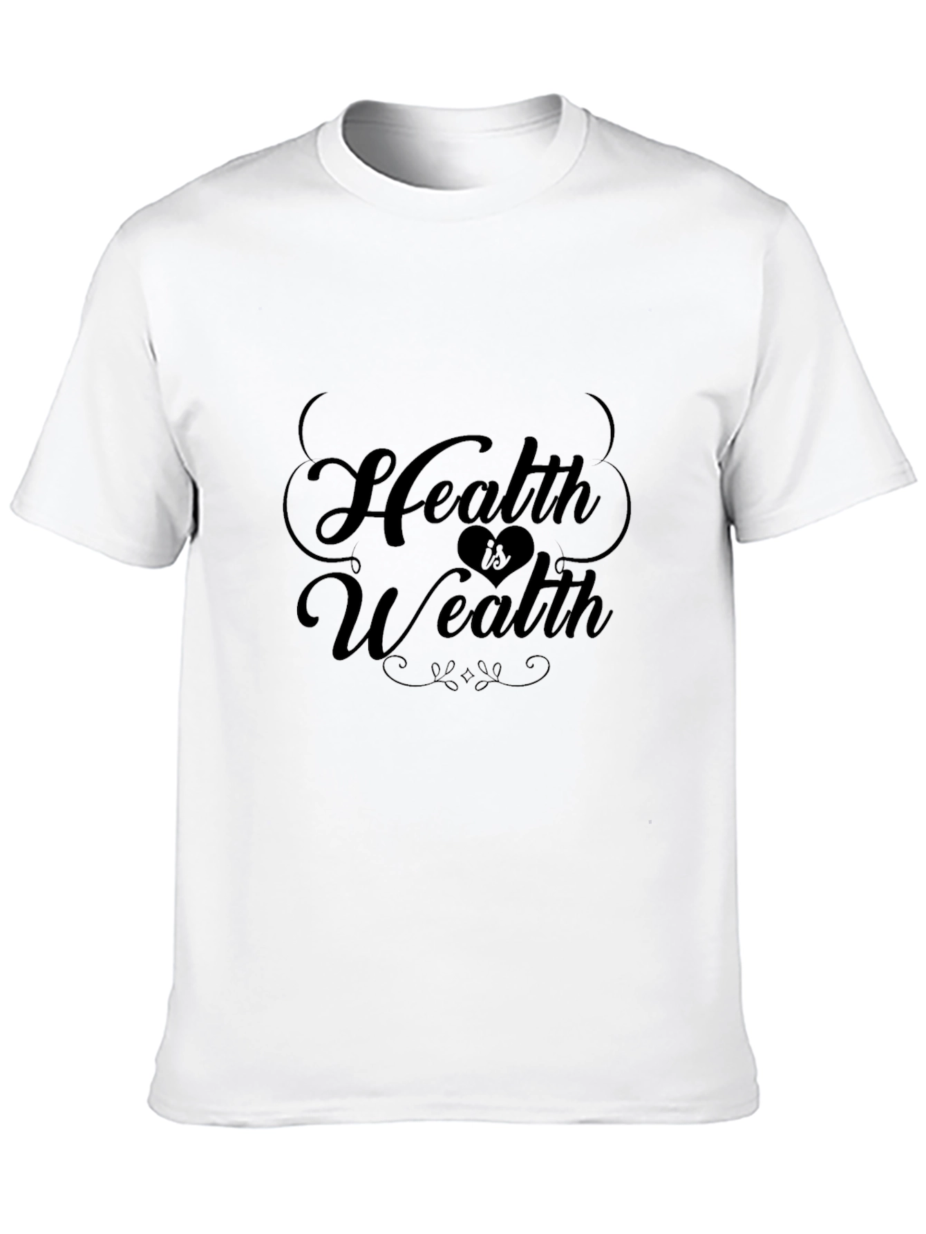 Health is Wealth Black T-Shirt - Motivational Tee