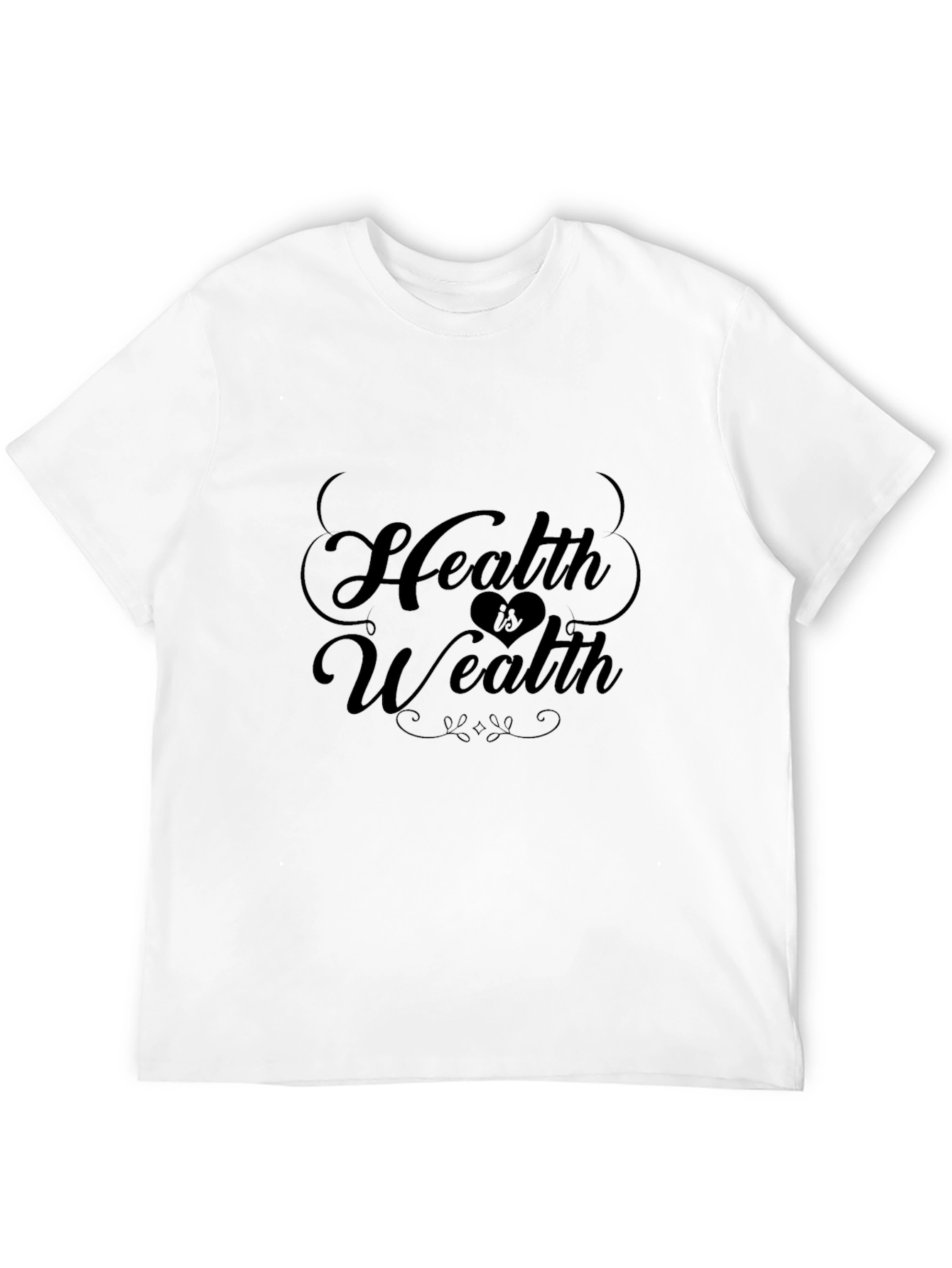 Health is Wealth Black T-Shirt - Motivational Tee