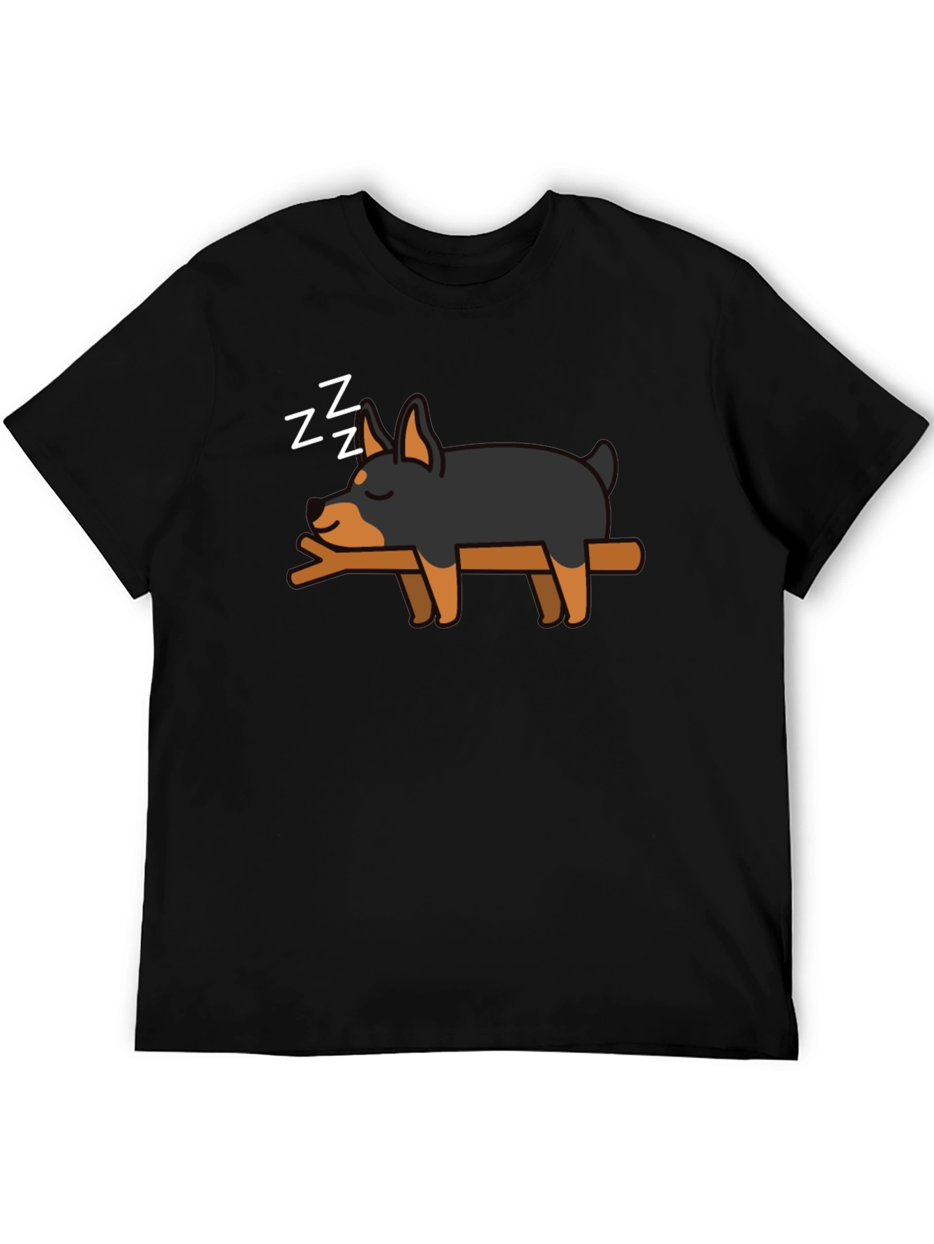 Cute Sleeping Dog T-Shirt - Black