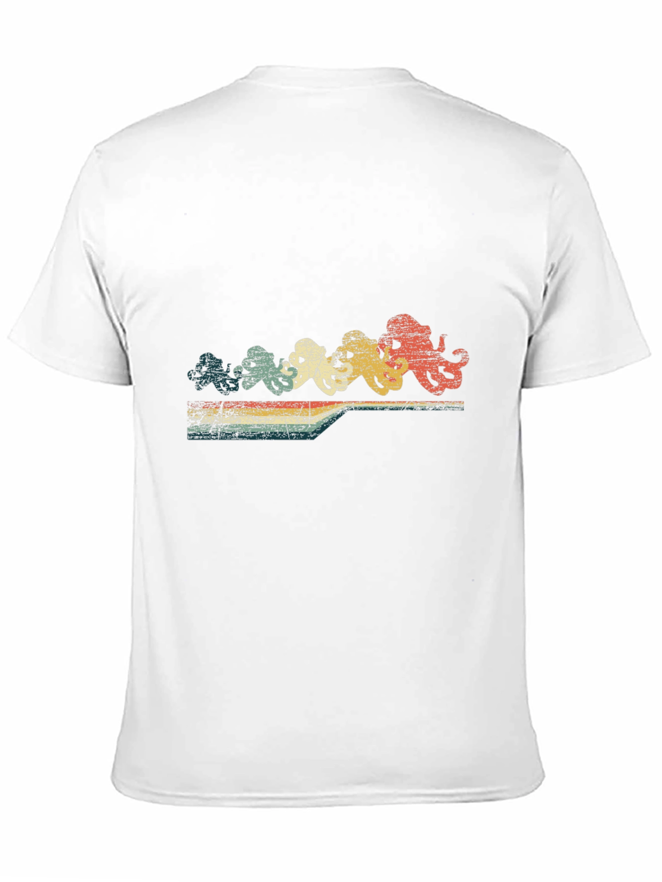 Retro Octopus Row T-Shirt - Black