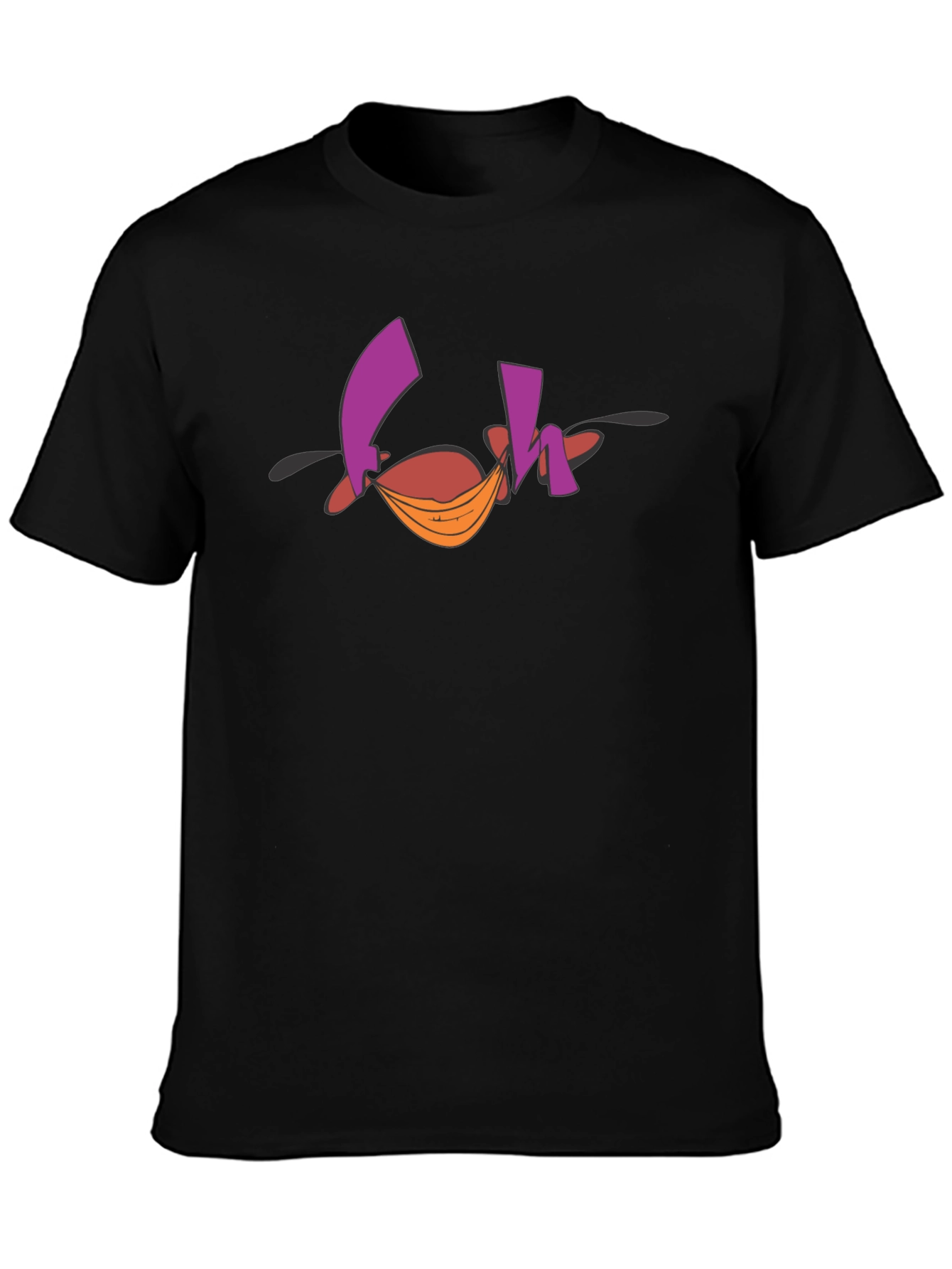 Funky Graphic Tee - Abstract Design Black