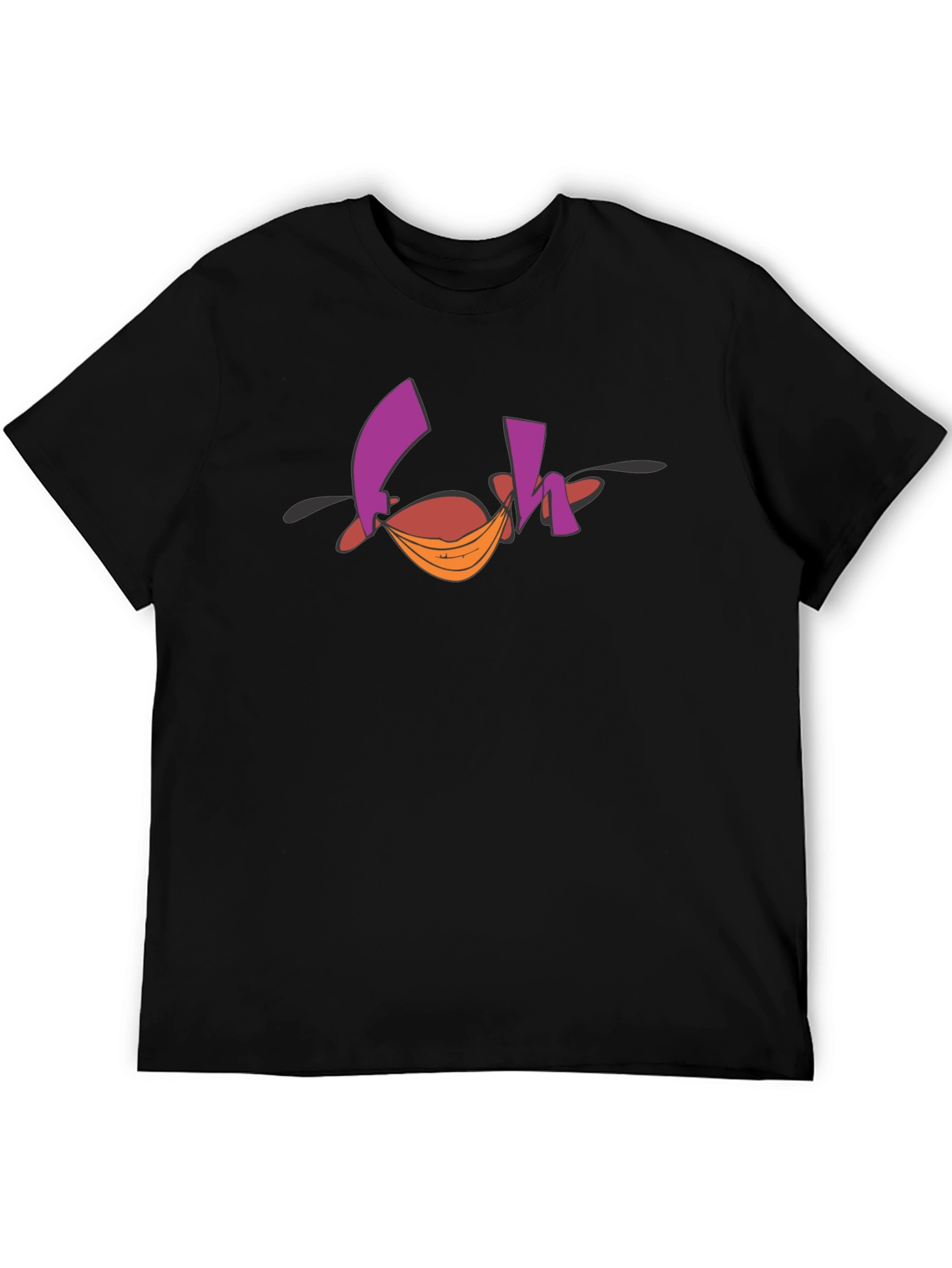 Funky Graphic Tee - Abstract Design Black