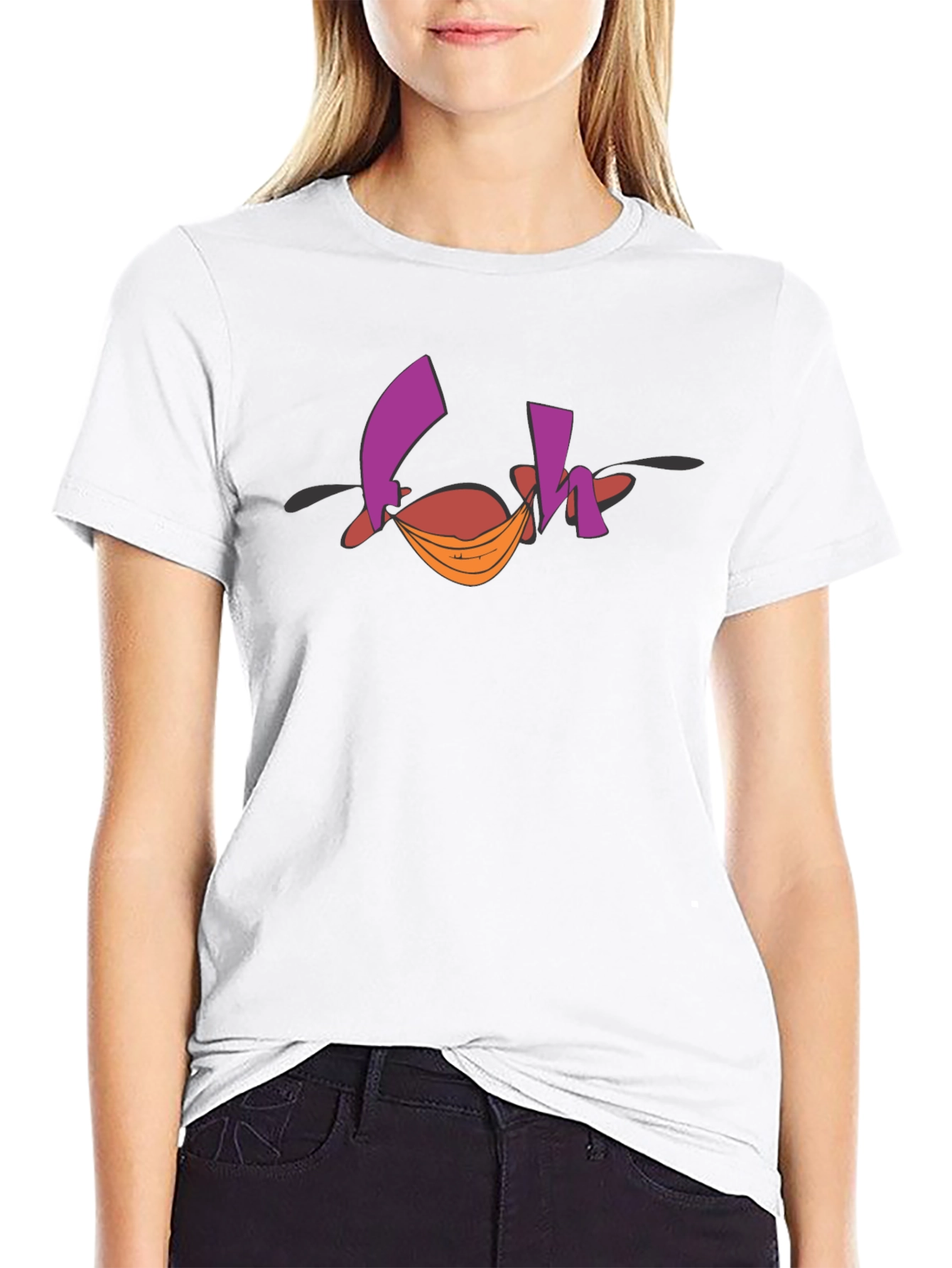 Funky Graphic Tee - Abstract Design Black