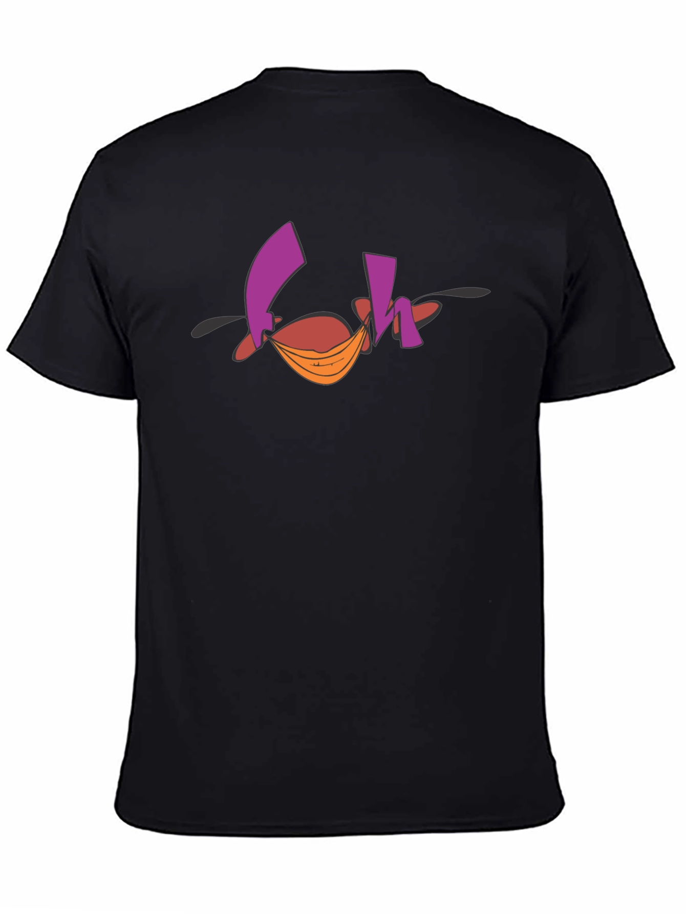 Funky Graphic Tee - Abstract Design Black