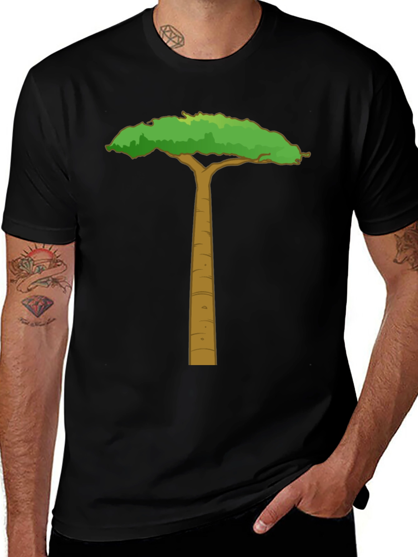 Cartoon Baobab Tree Graphic Tee