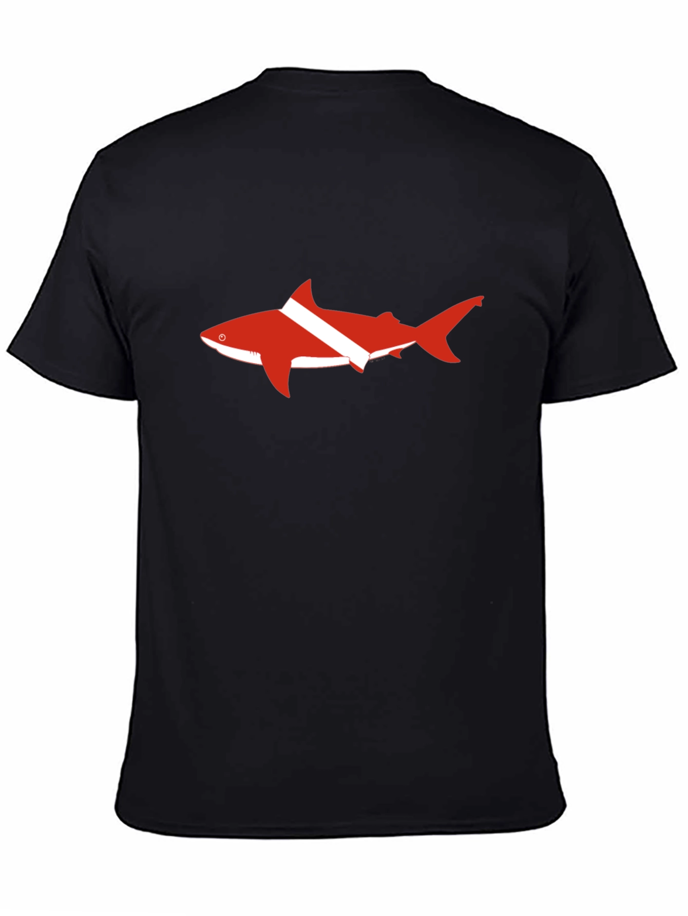 Diver Shark T-Shirt - Black Cotton Tee