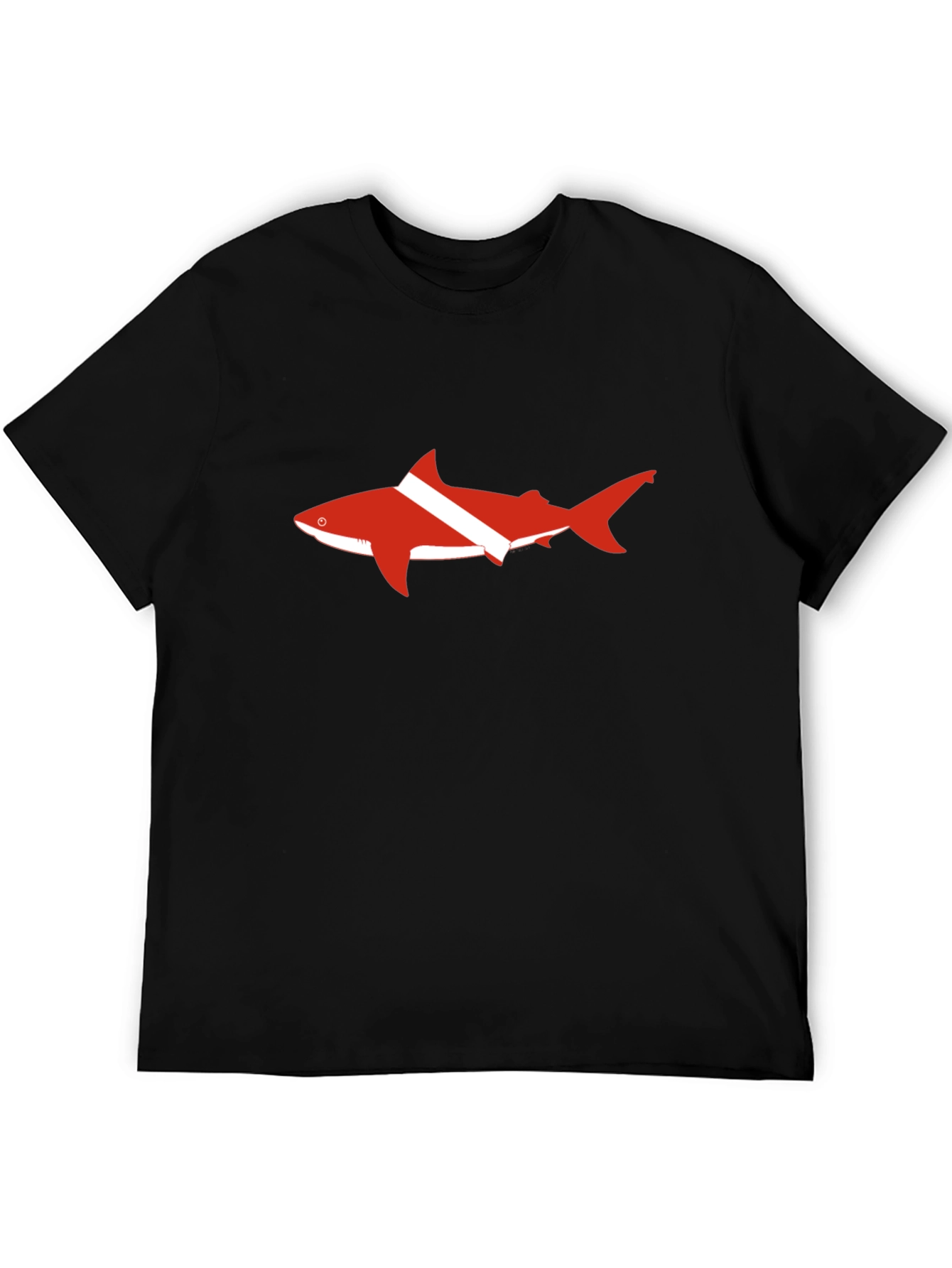 Diver Shark T-Shirt - Black Cotton Tee