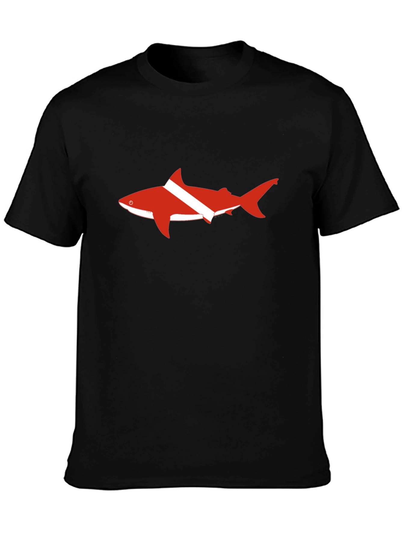 Diver Shark T-Shirt - Black Cotton Tee