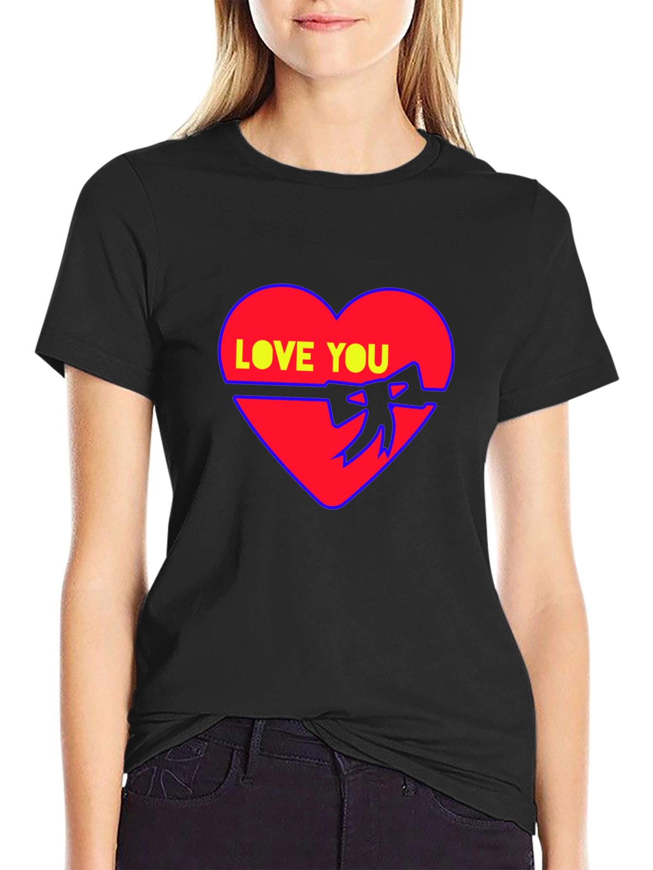 Love You Heart Graphic Tee - Stylish Comfort