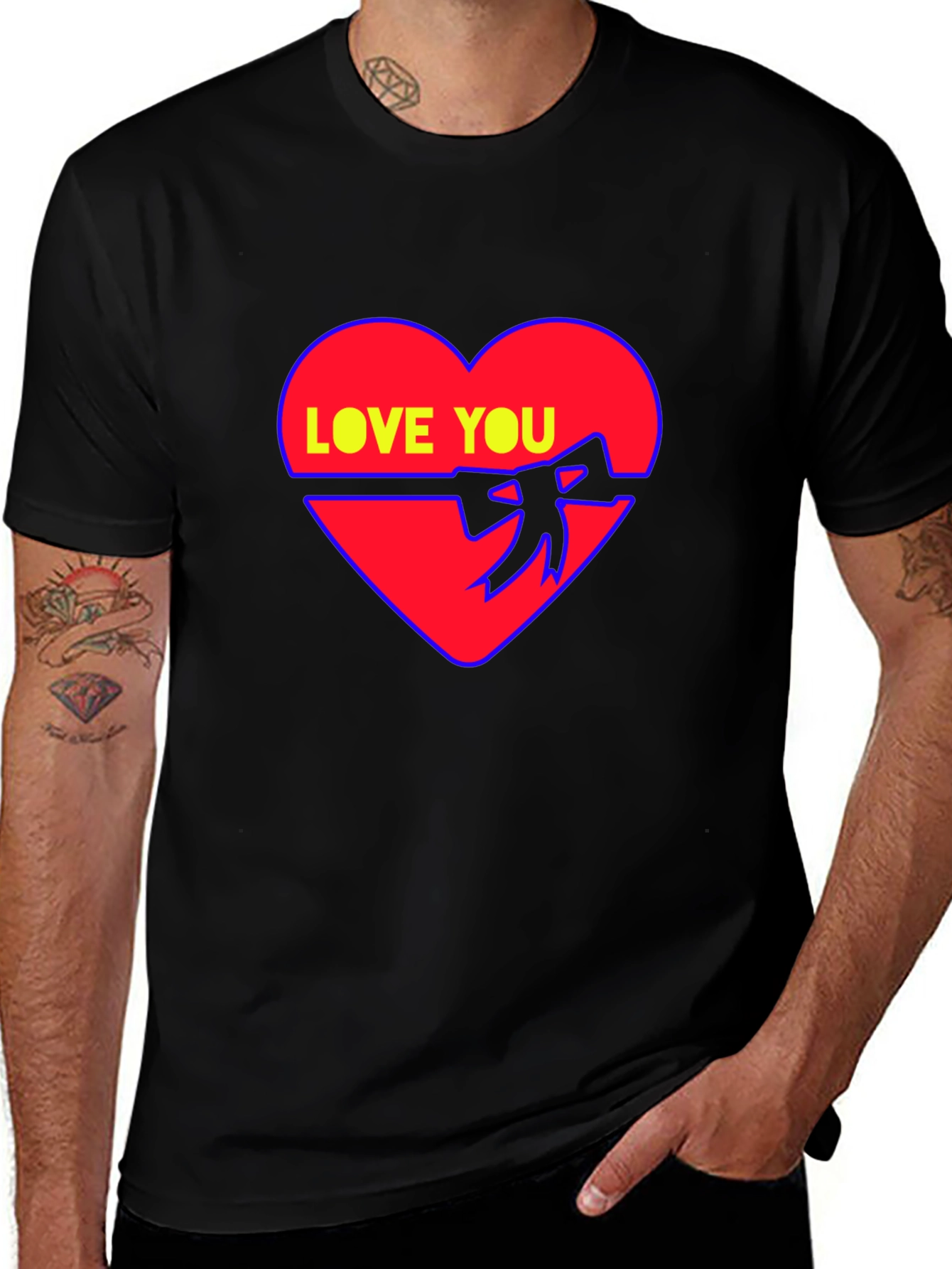 Love You Heart Graphic Tee - Stylish Comfort