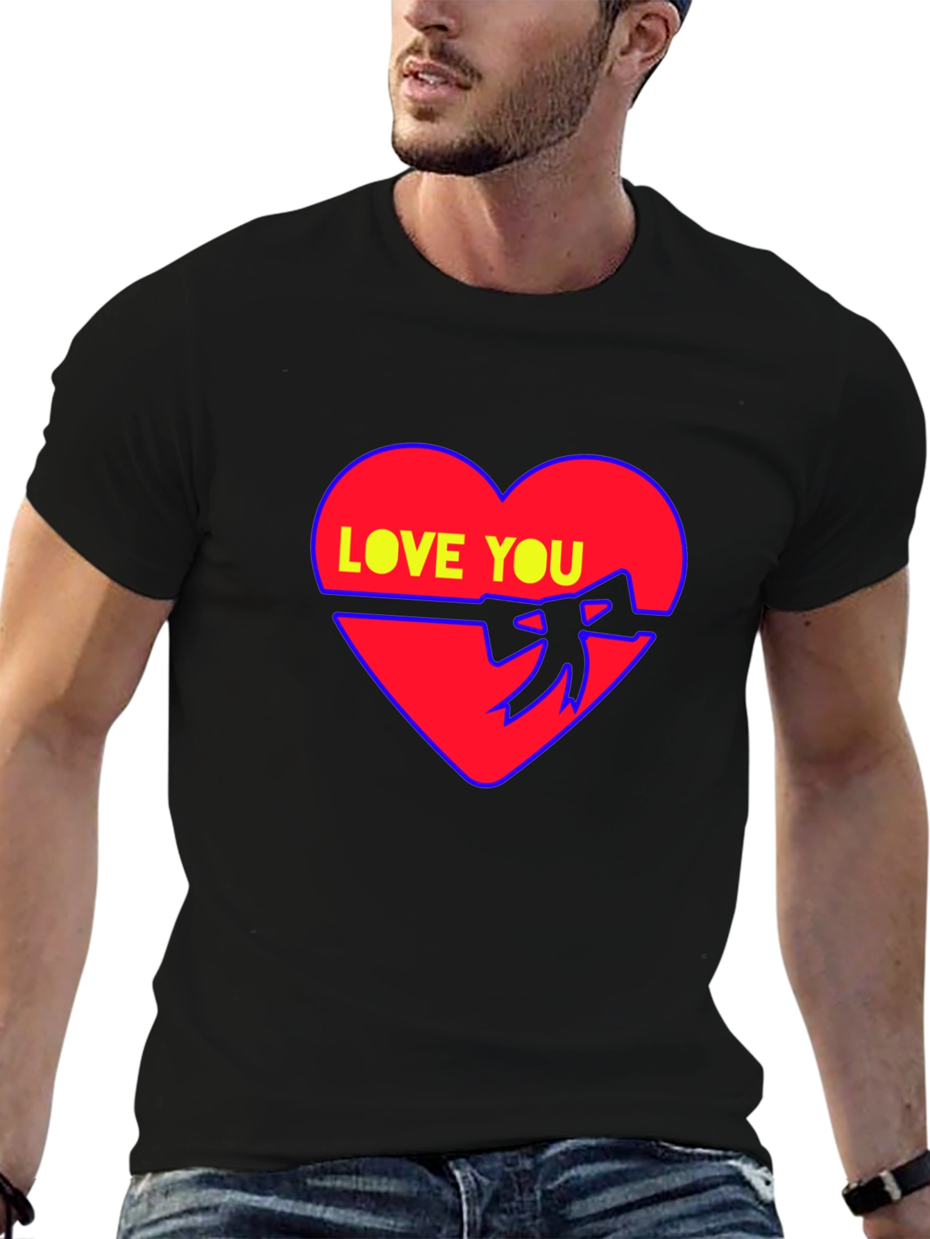 Love You Heart Graphic Tee - Stylish Comfort