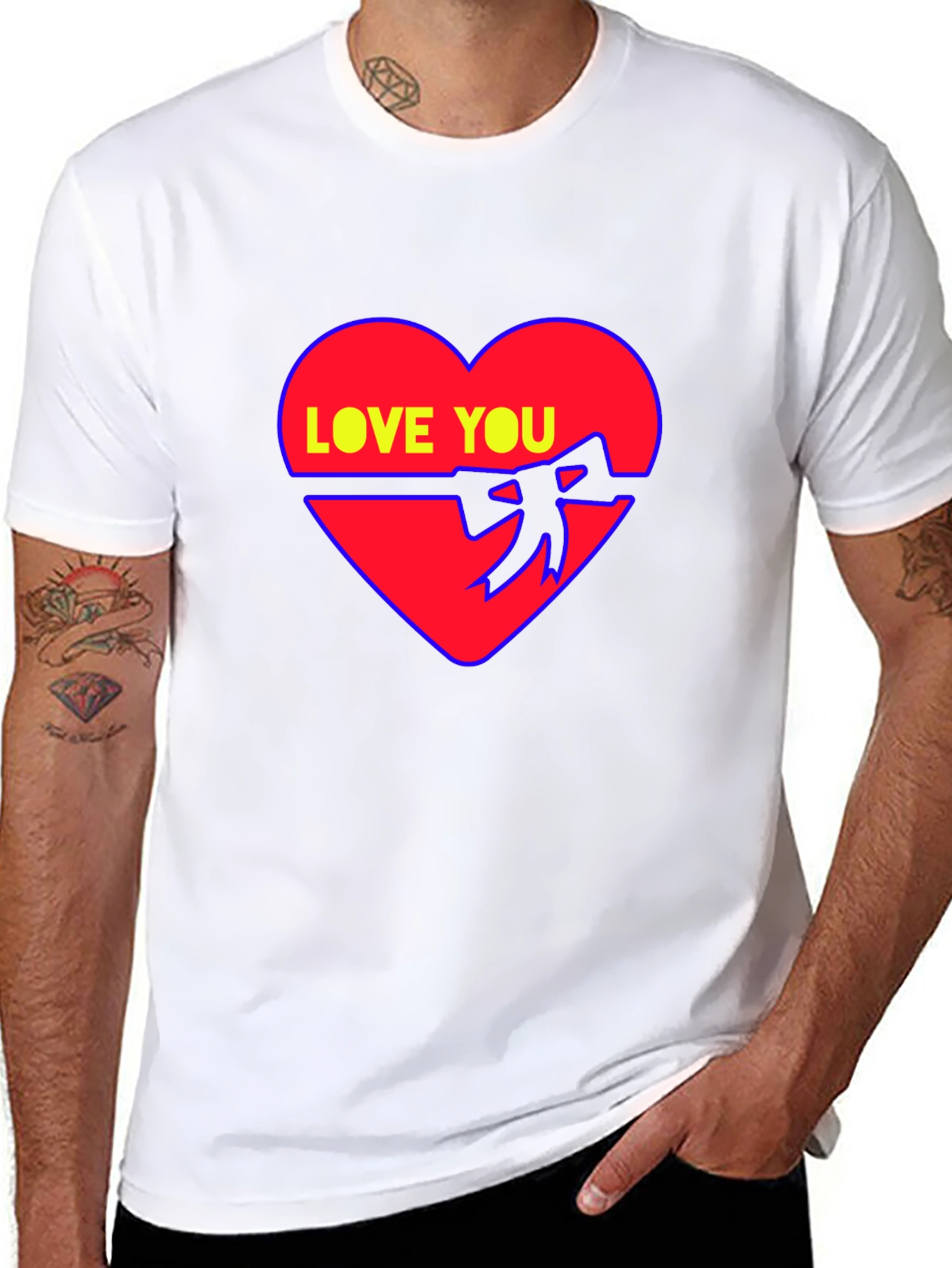 Love You Heart Graphic Tee - Stylish Comfort