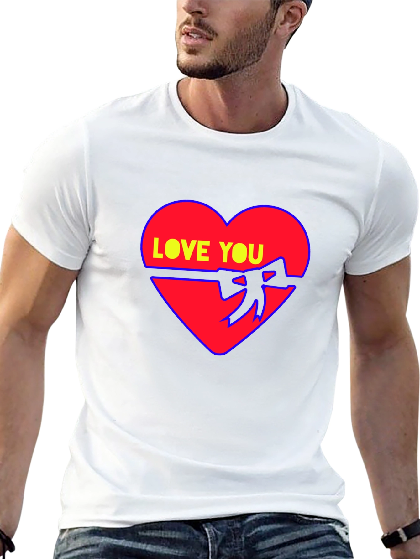 Love You Heart Graphic Tee - Stylish Comfort