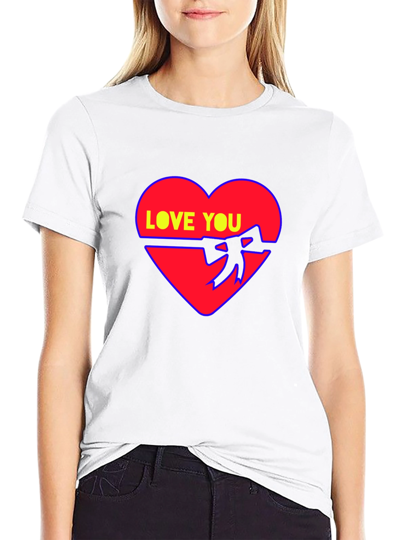 Love You Heart Graphic Tee - Stylish Comfort