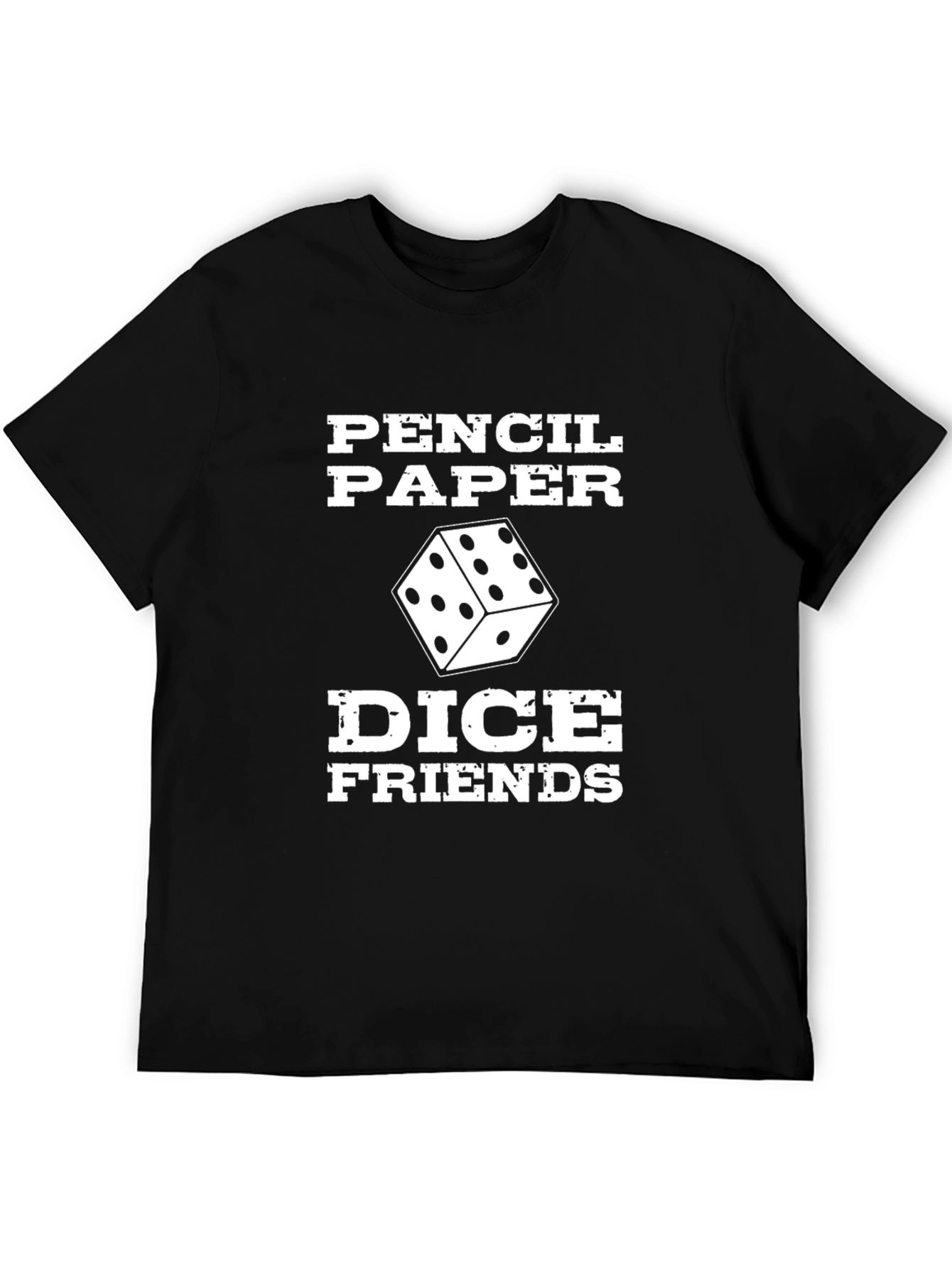 Pencil Paper Dice Friends Black T-Shirt