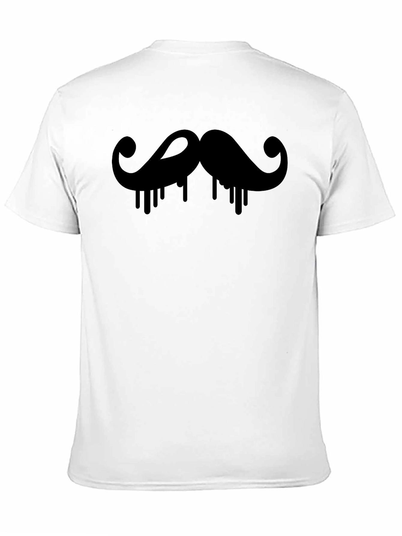 Mens Black Mustache Drip Graphic T-Shirt