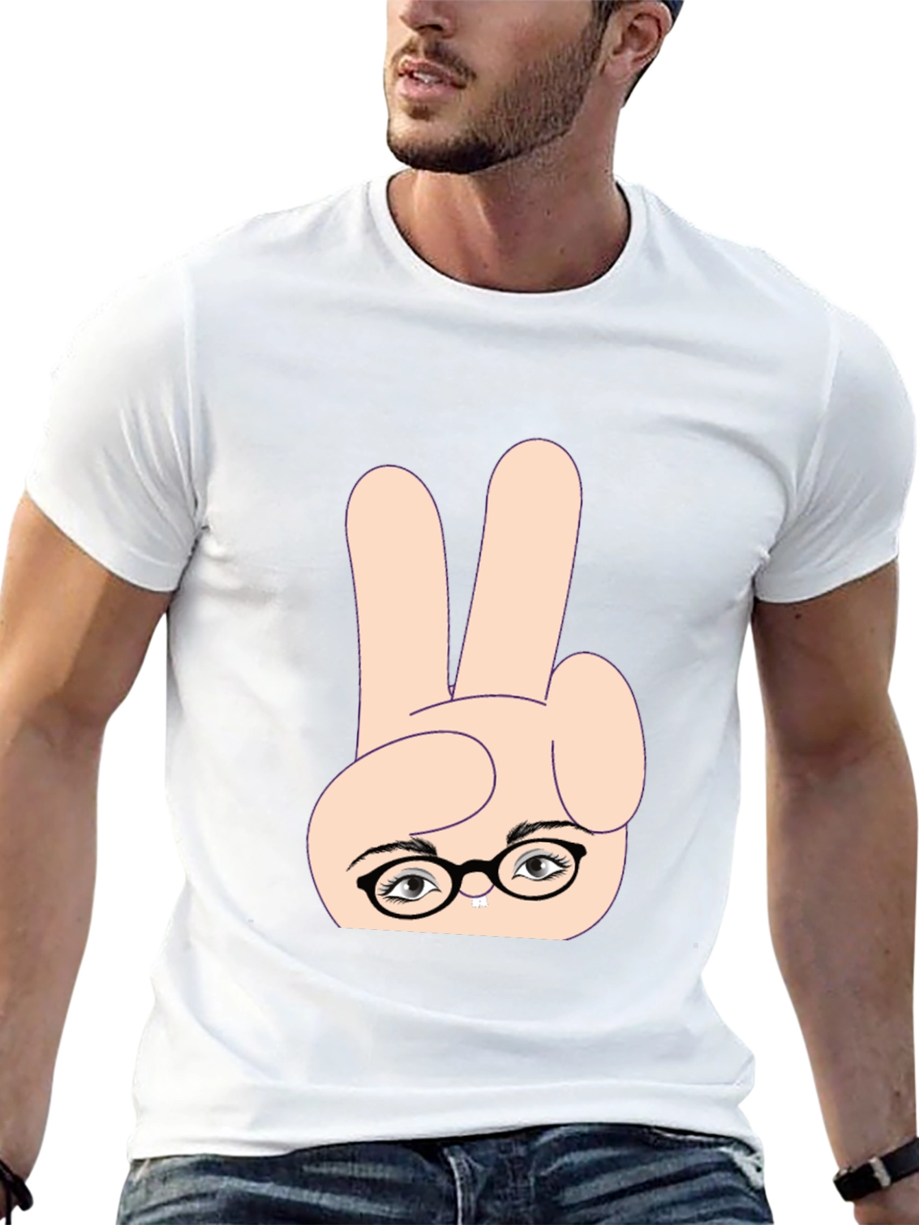 Funny Peace Sign Nerd T-Shirt