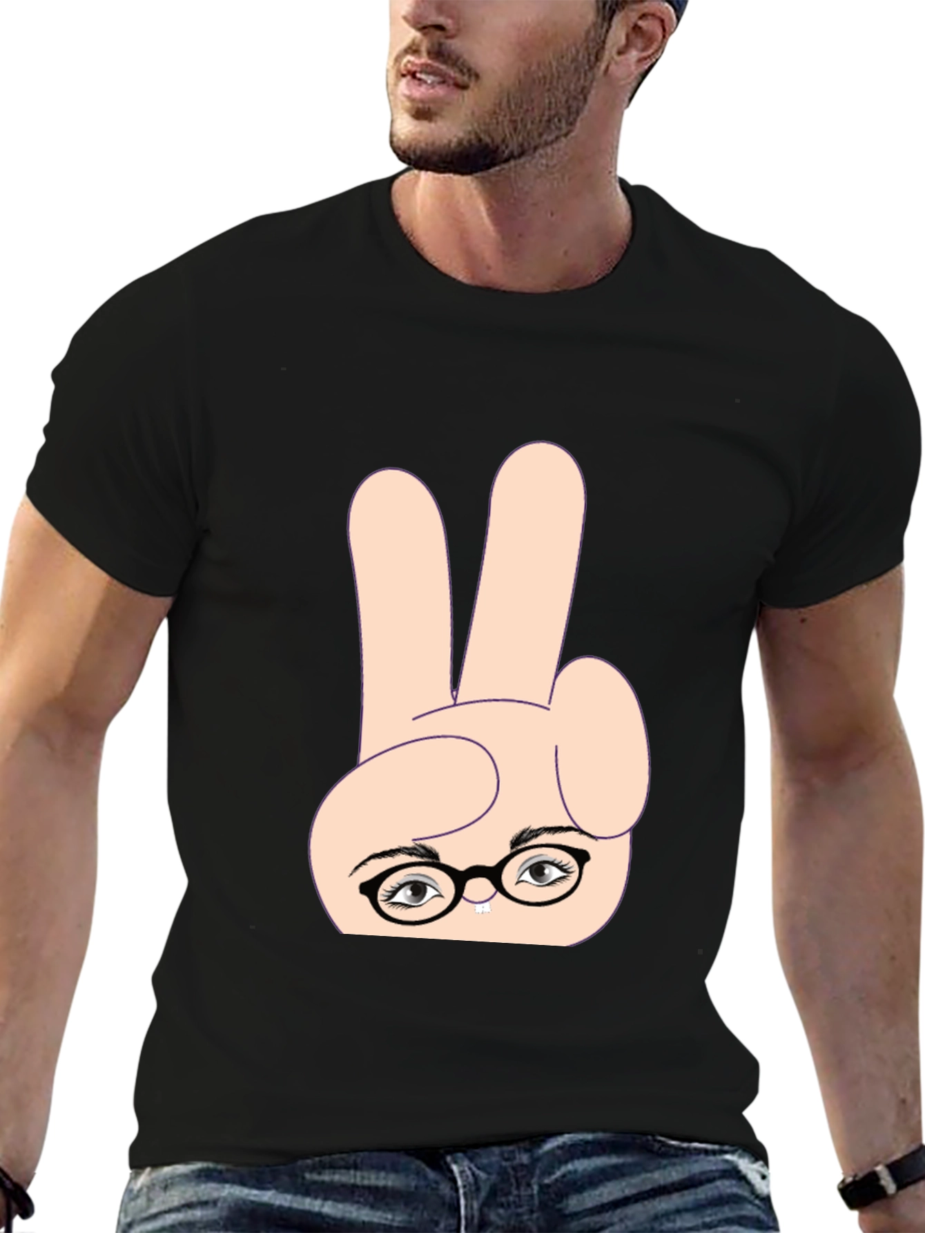 Funny Peace Sign Nerd T-Shirt