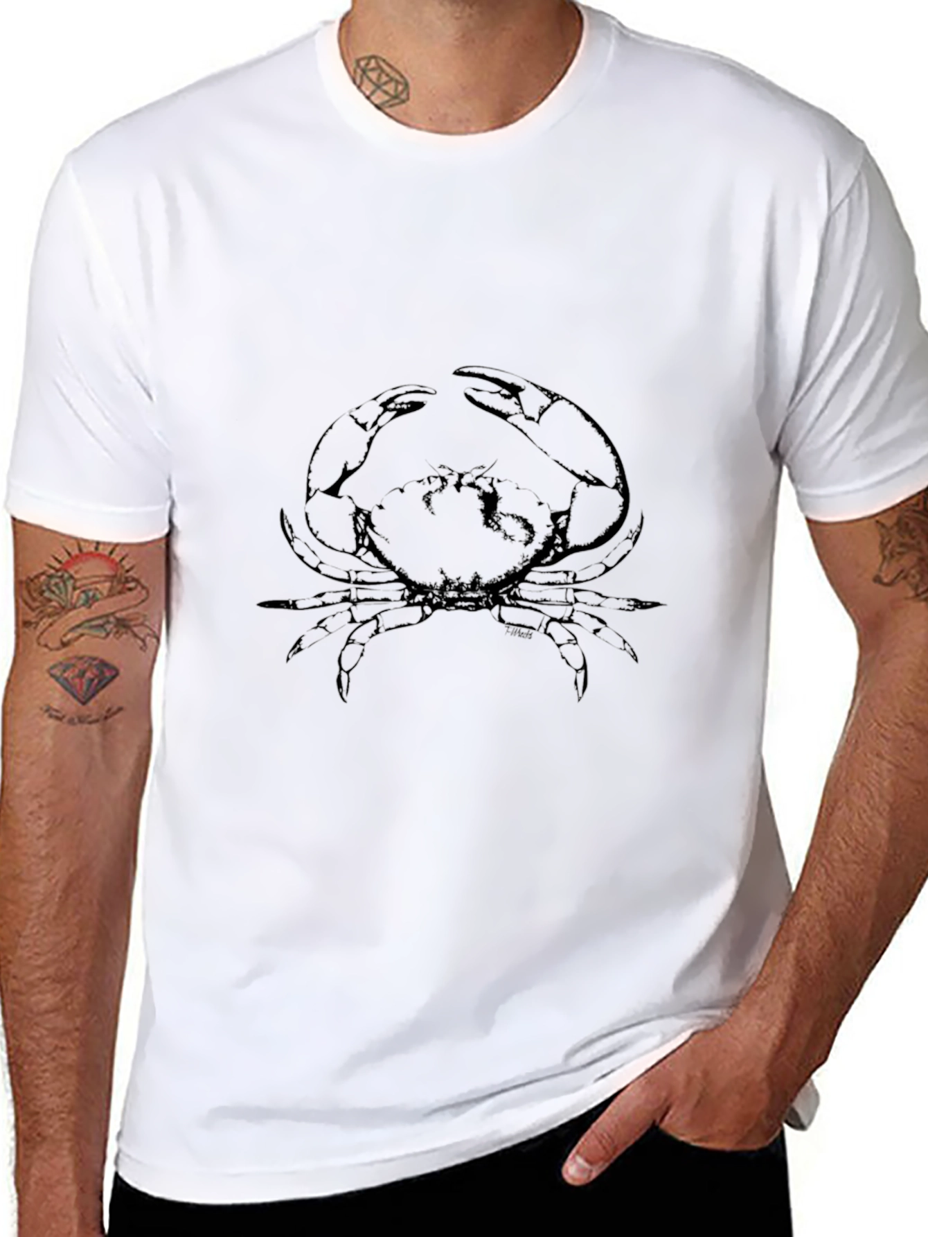Crab Graphic Tee - Black Casual Shirt
