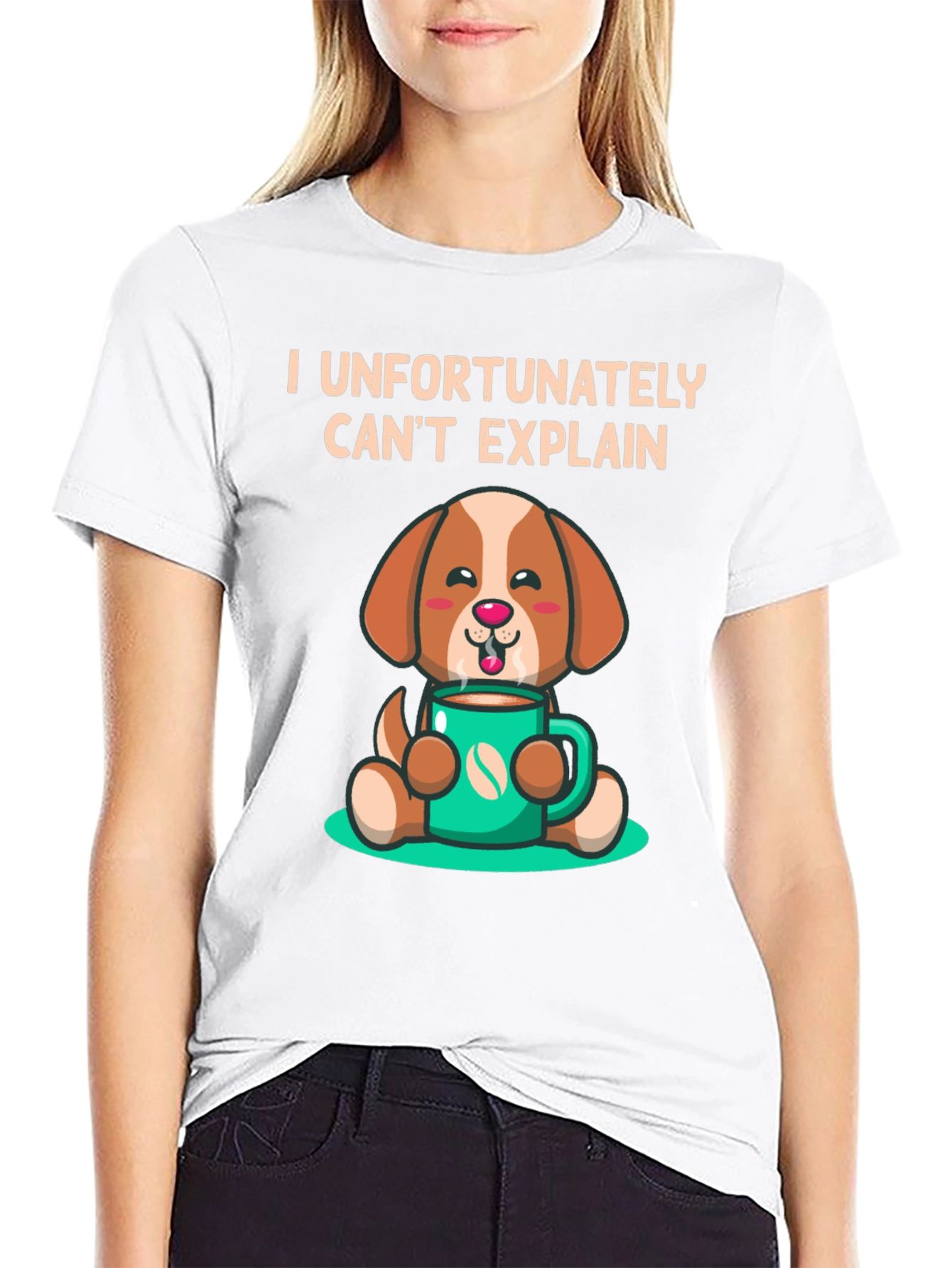 Funny Dog & Coffee T-Shirt - I Cant Explain