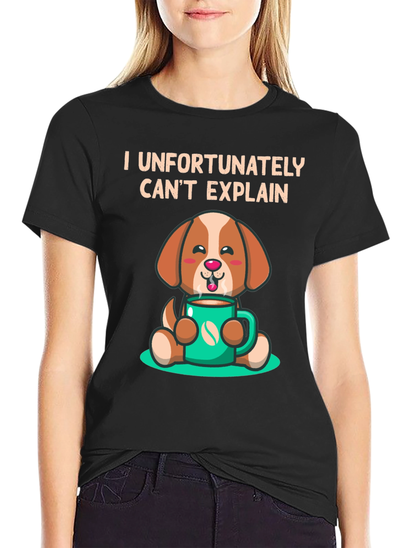 Funny Dog & Coffee T-Shirt - I Cant Explain